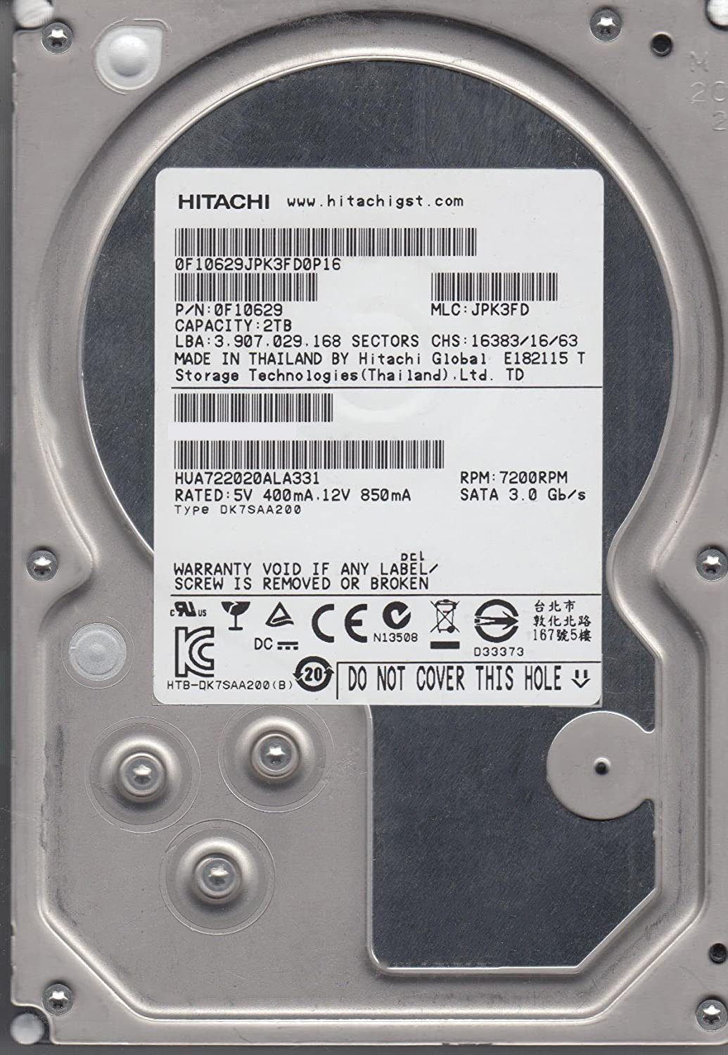 Hitachi »Hitachi Ultrastar A7K2000 3.5" HDD 2TB 32MB Cache 7200RPM SATA ...