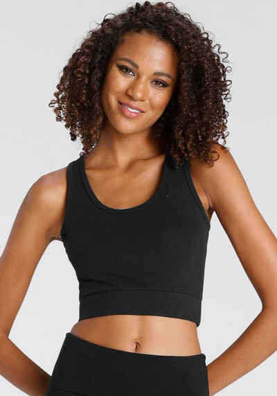 LASCANA ACTIVE Sporttop -Basic-Crop-Top mit breiten Trägern