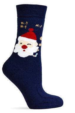 Frostfighter Socken Weihnachtssocken (6 Paar) Anitipilling Innenfutter, Vollfrottee Innenfutter