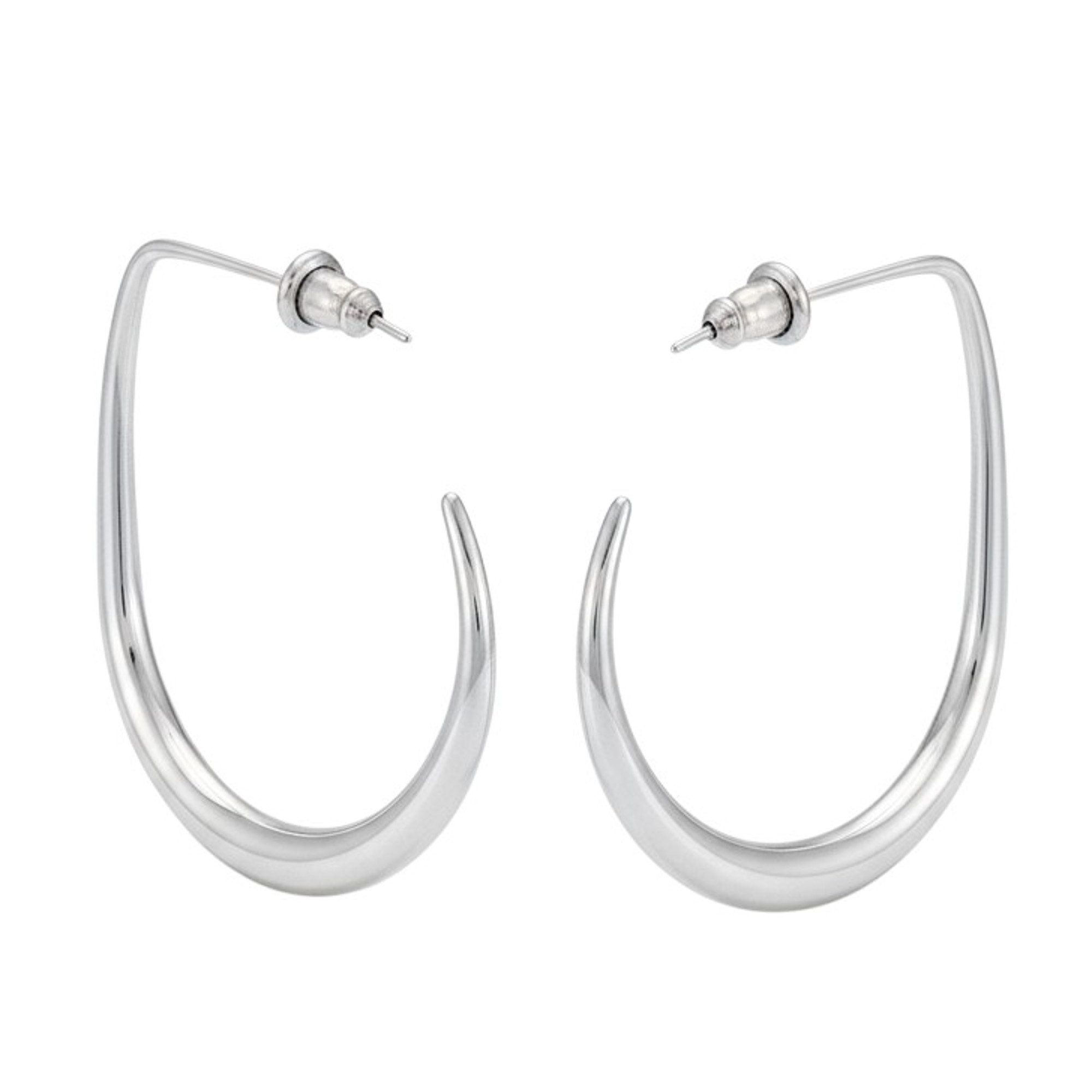 KARMA Paar Creolen Edelstahl Silber oder Roségold Ohrringe 3,5 cm (Edelstahlcreolen, Damenschmuck Damencreolen), Damenohrringe Ohrschmuck Kreolen