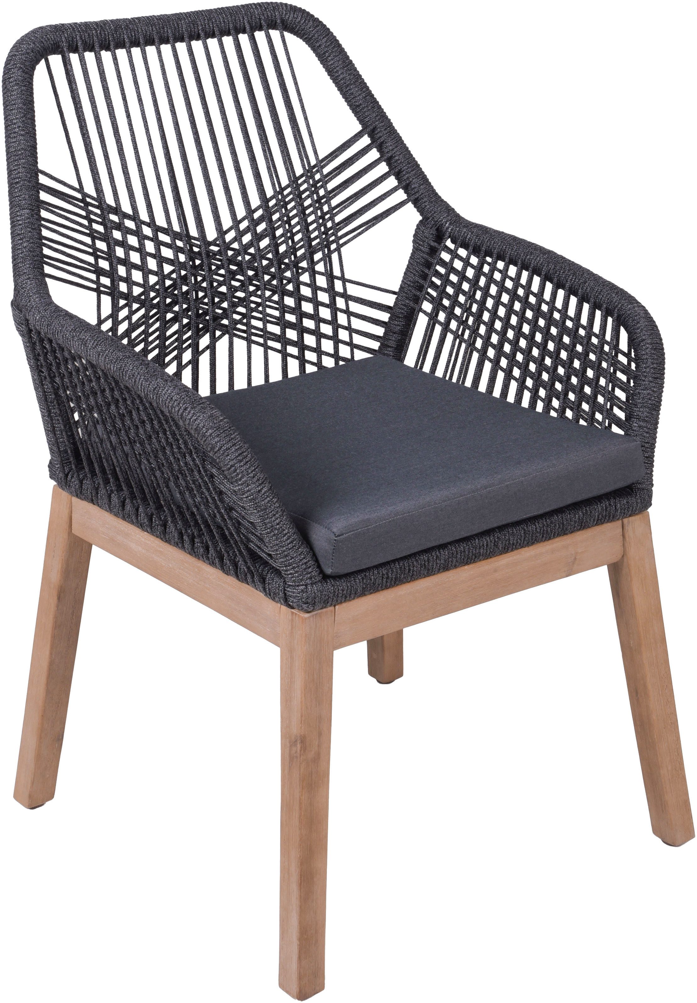 Garden Pleasure Armlehnstuhl POMONA, grau, 4er Set (Set, 4 St), grau