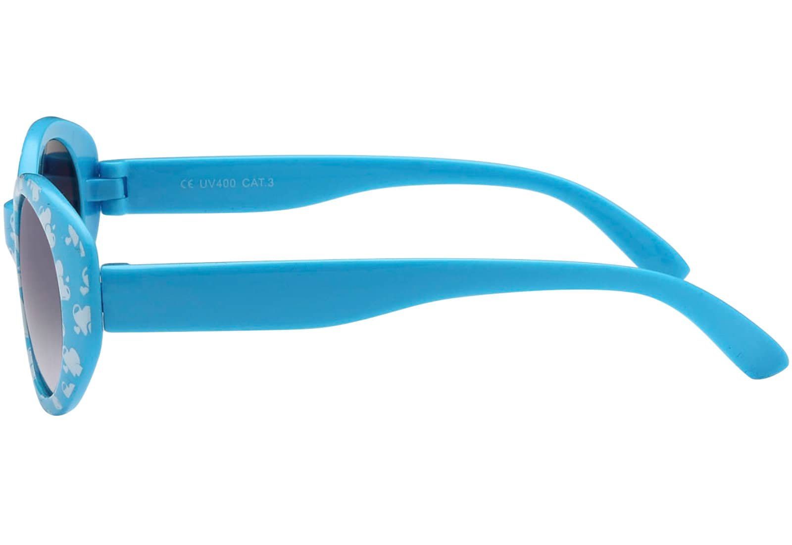 Stylische BEZLIT Sonnenbrille Blau (1-St) Farben verziertem Auswahl Bügel zur Eyewear mit 4 Weiß Kinder-Sonnenbrille
