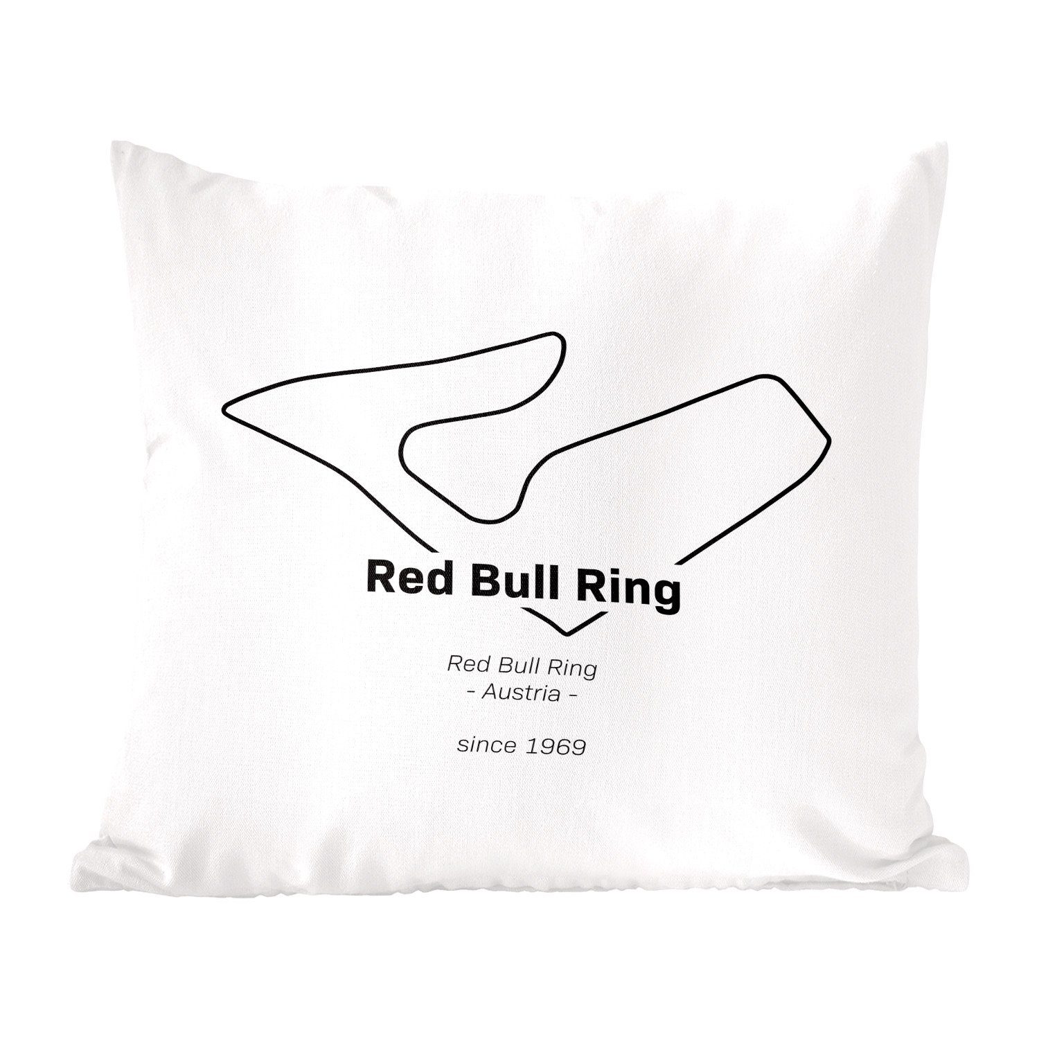 Dekokissen Schlafzimmer, Red - Zierkissen Sofakissen für 1 Formel - Rennstrecke, mit Deko, Wohzimmer, MuchoWow Bull Ring Füllung