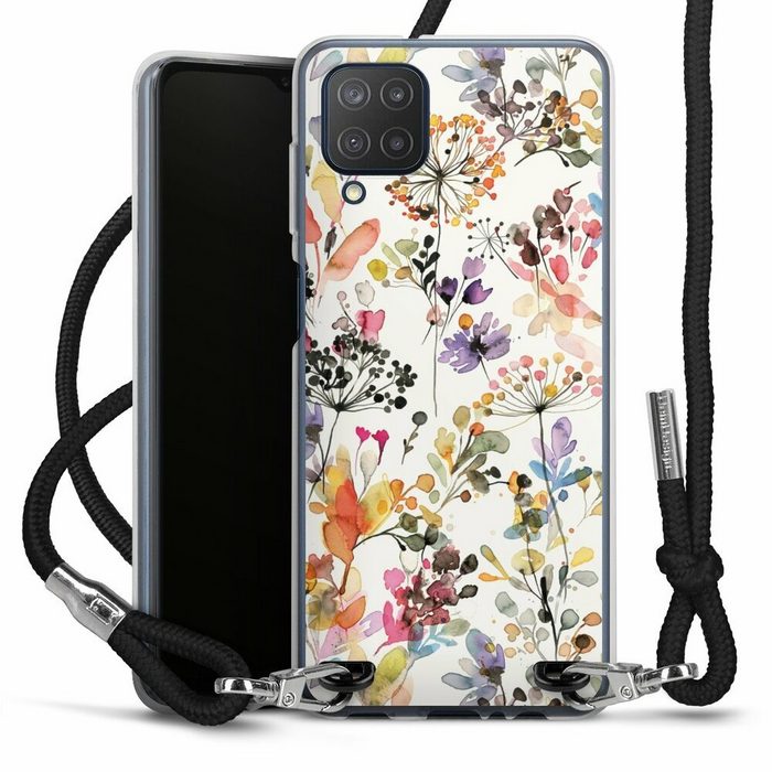 DeinDesign Handyhülle Blume Muster Pastell Wild Grasses Samsung Galaxy M12 Handykette Hülle mit Band Case zum Umhängen