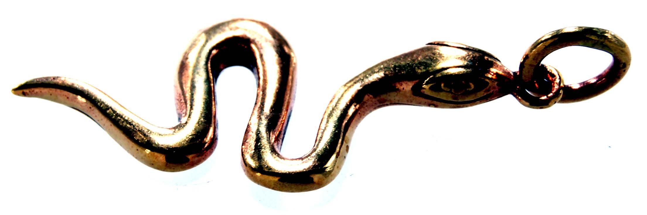 Kiss of Anhänger Kette chlangen Leather Schlange Kettenanhänger Gothic Snake Bronze Metal