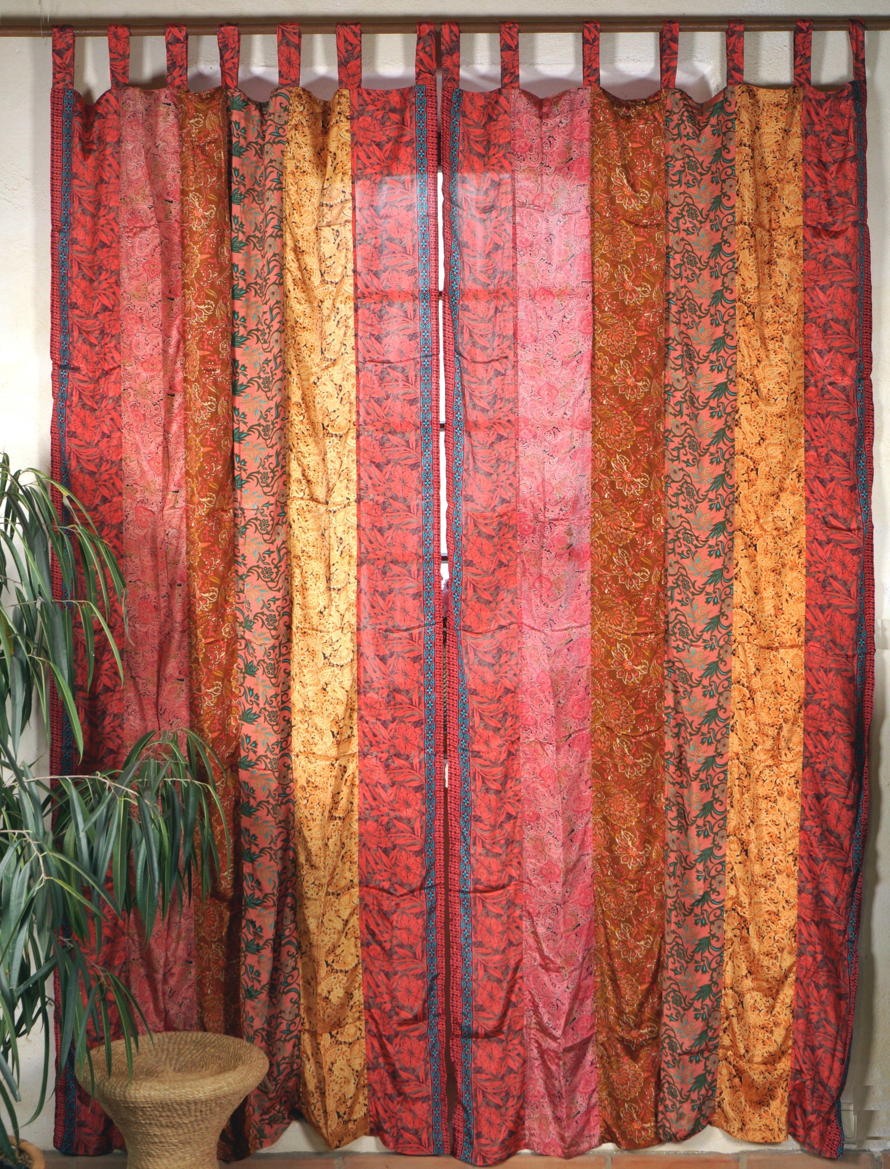 Bohemia Patchwork Guru-Shop Boho Gardine.., orange Vorhänge, Vorhang 1 Paar