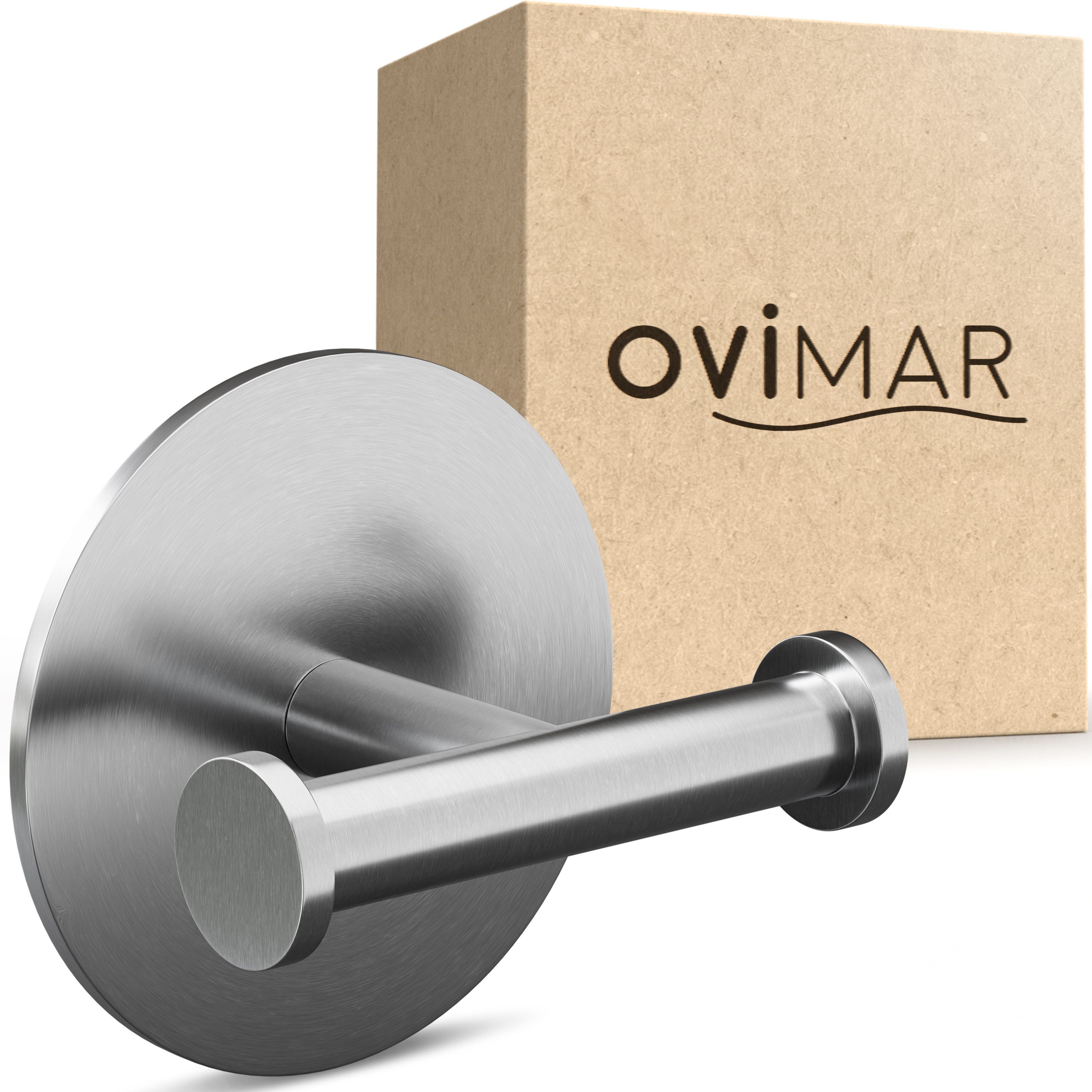 ovimar Handtuchhaken Hirsthals, (1-St), aus Edelstahl in Silber zur Zum Kleben