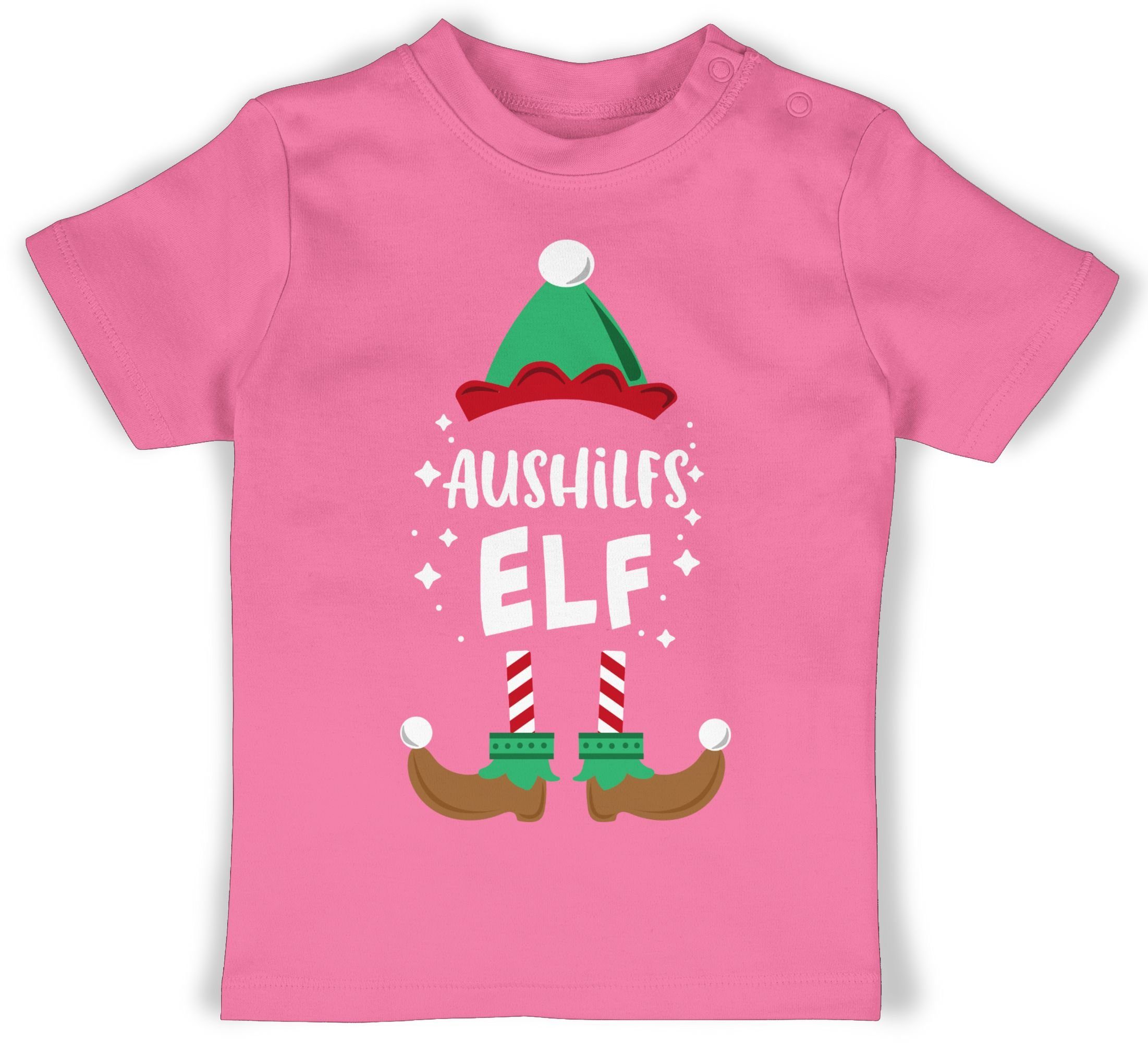 Shirtracer T-Shirt Weihnachten Aushilfs-Elf Weihnachten Kleidung Baby 1 Pink