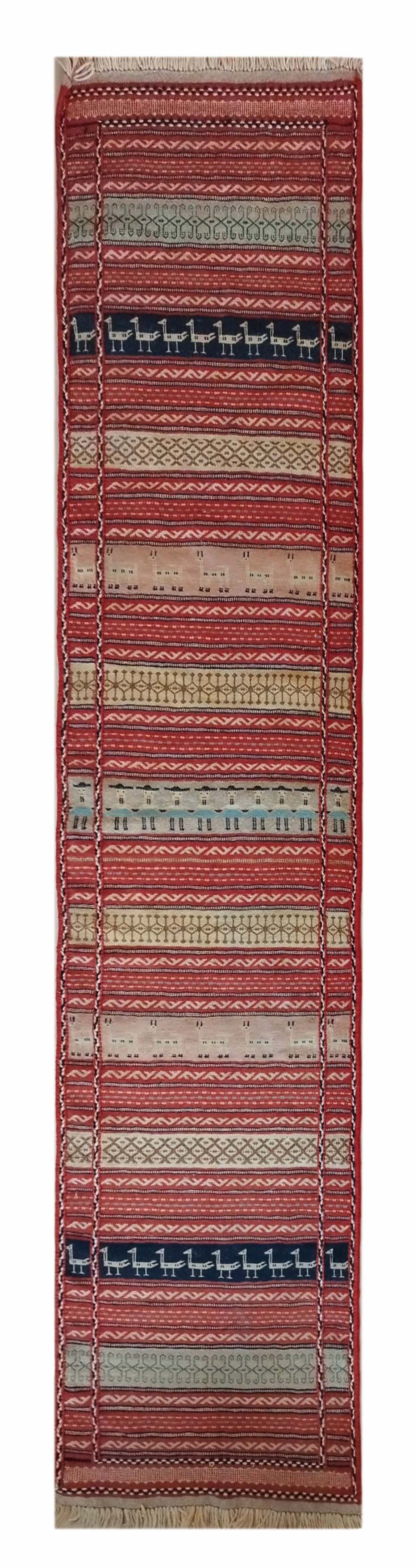 Orientteppich Handgewebter SANICK Teppich Läufer Schurwolle, Kelim % 75x300 100 cm