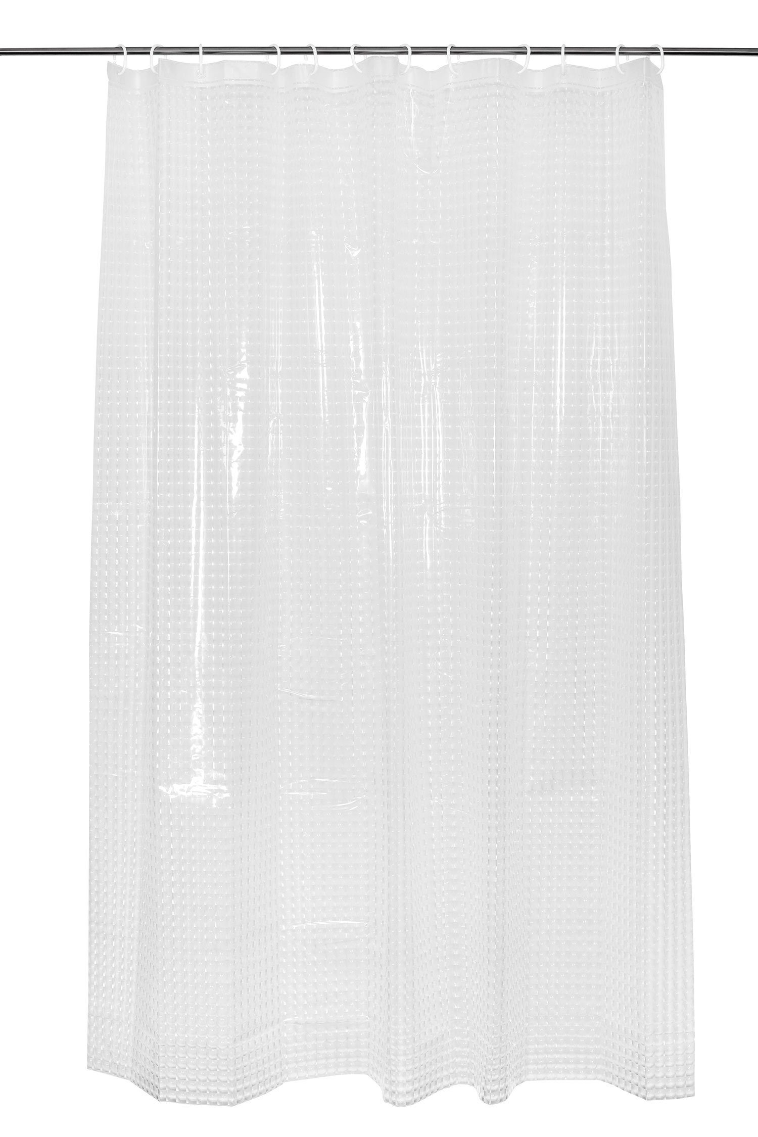 ZOLLNER Duschvorhang Breite 180 cm (Set), 100% Polyester, Anti-Schimmel-Effekt