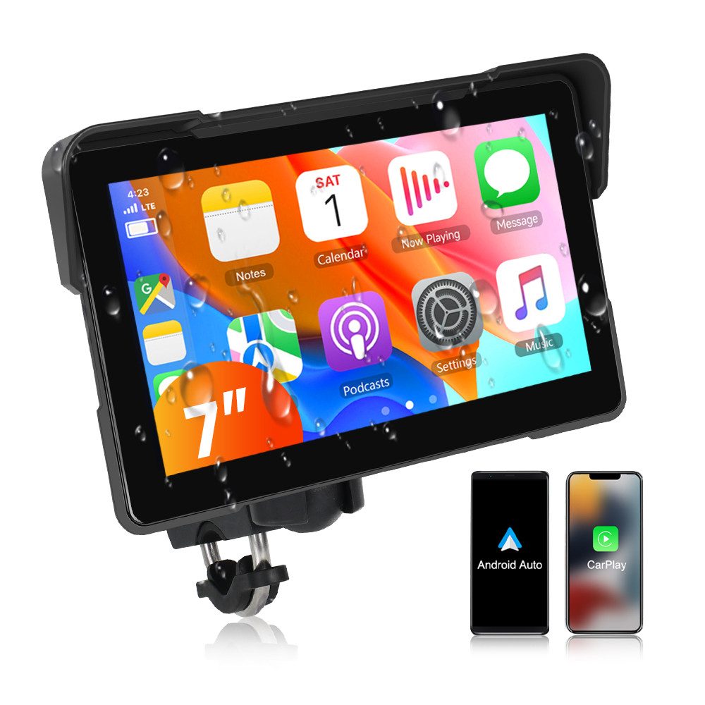 7/8 Zoll Android 15.0 Motorräder Carplay Portable Player mit GPS Navigationsgerät