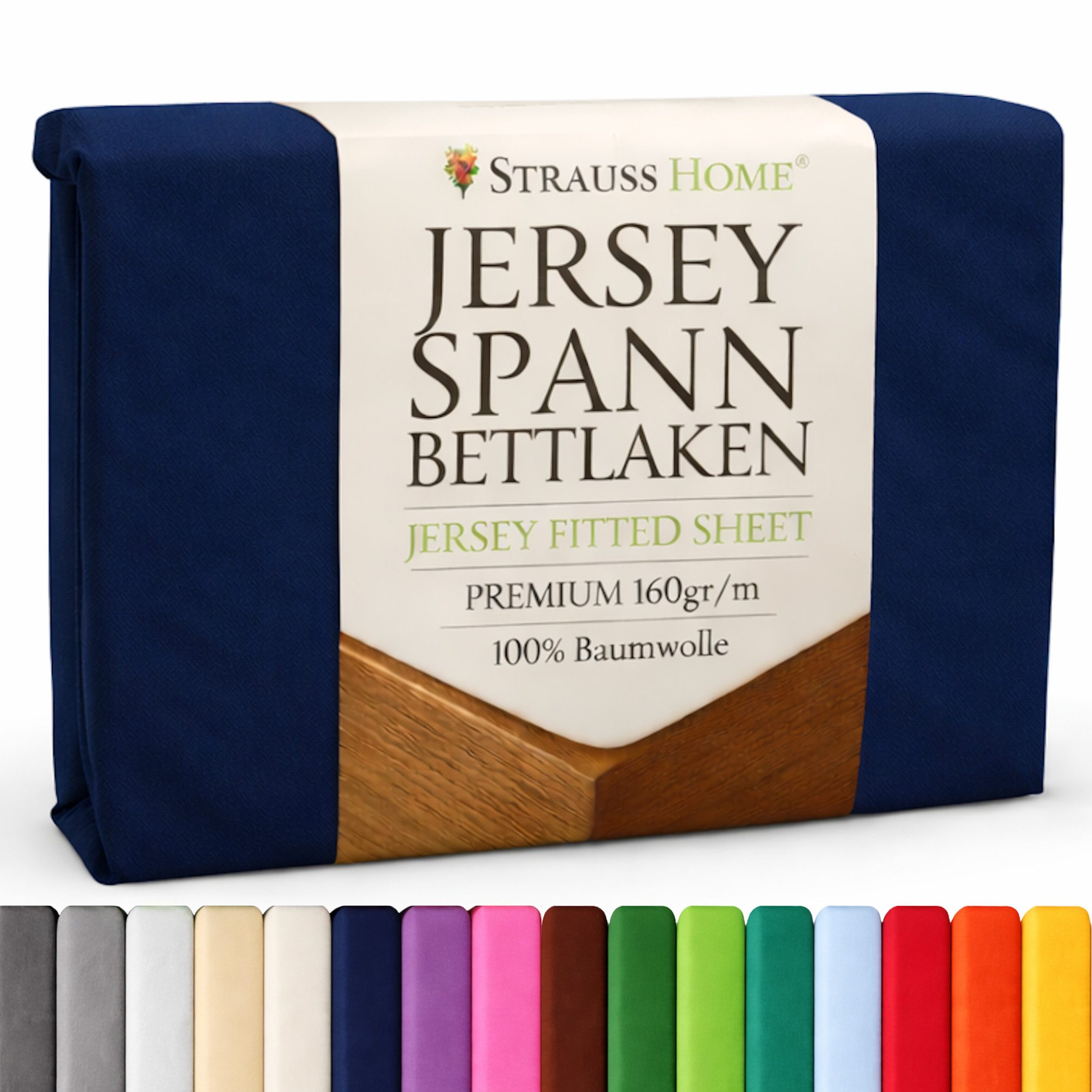 Strauss Home Spannbettlaken Premium 160 g/m² Gekämmte Baumwolle Jersey in H günstig online kaufen