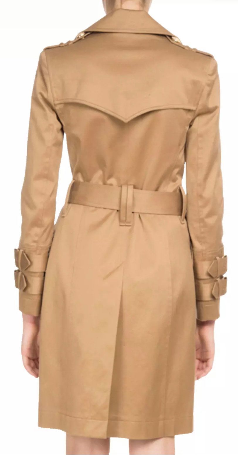Balmain Paris Trenchcoat Double-Breasted Golden Button t Pariser Flair Mantel S Gunflap und Rückenklappe für zusätzlichen Schutz und Stil