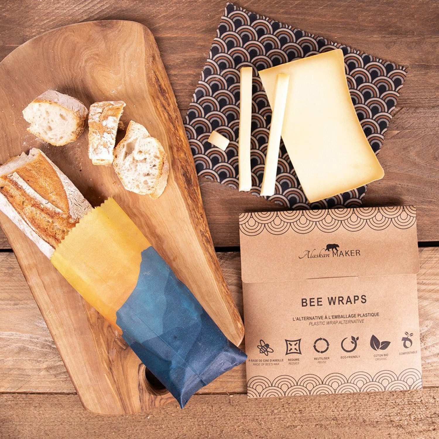Outbacker Bienenwachstücher Bienenwachstücher Set 4-tlg. – Bio & wiederverwendbar
