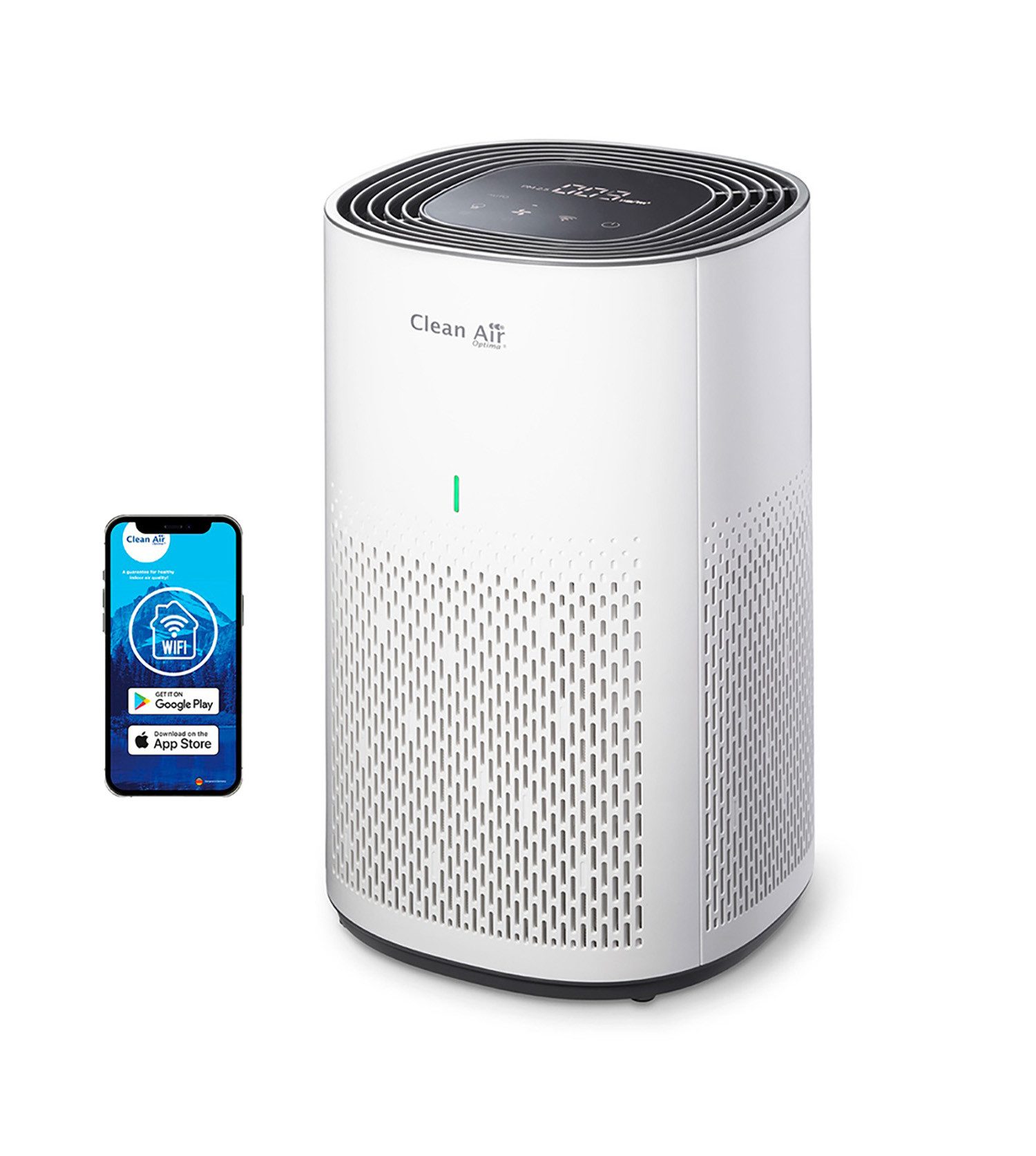 Clean Air Optima Luftreiniger Intelligenter HEPA -Ionisator - CA-505 Smart, für 50 m² Räume, Intelligent Particle Sensor und digitaler Monitor