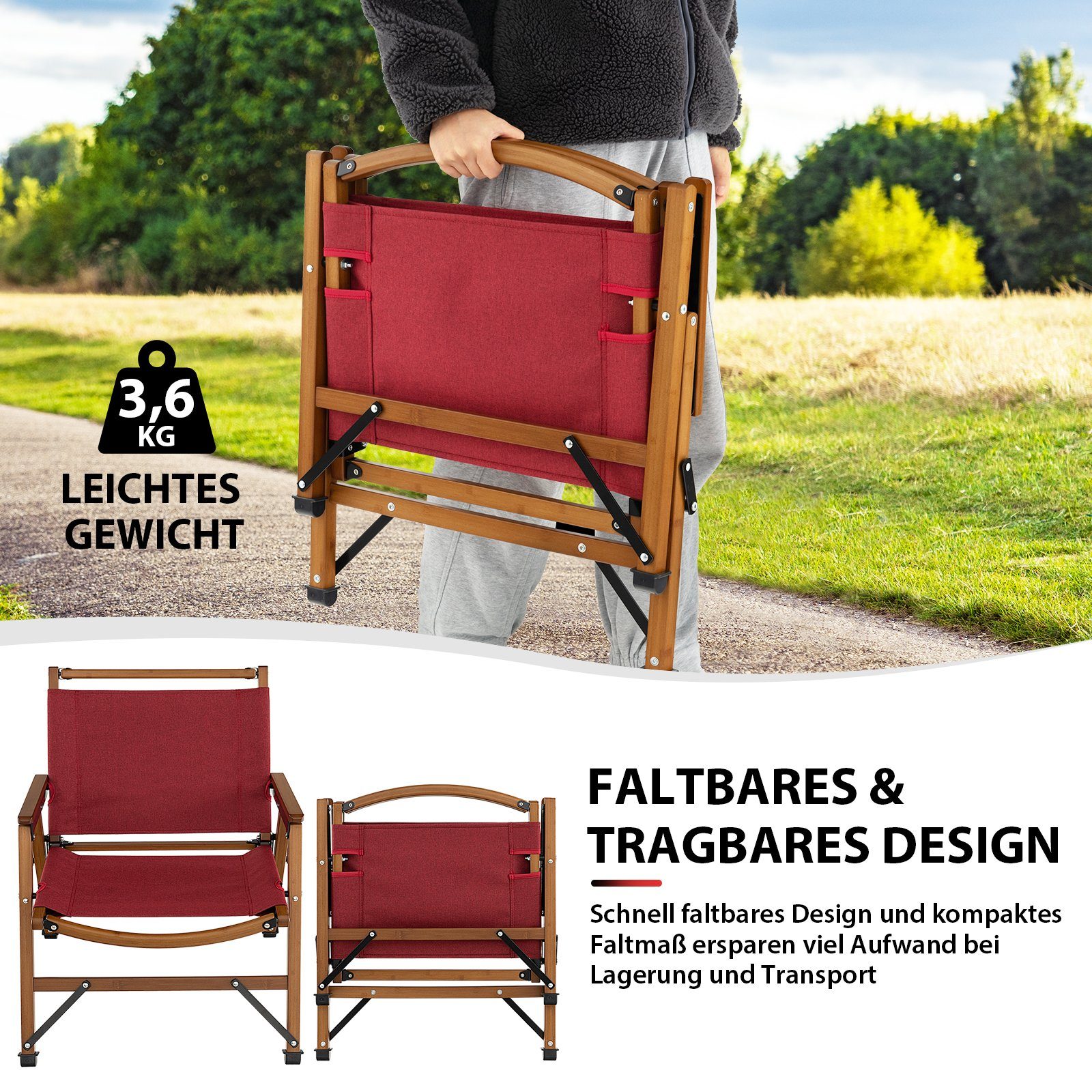 COSTWAY Campingstuhl Klappstuhl Gartenstuhl, faltbar aus günstig online kaufen