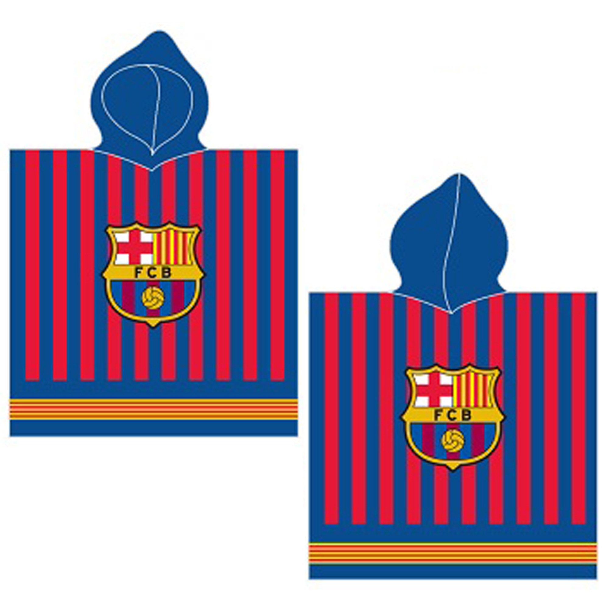BERONAGE Kapuzenhandtuch FC Barcelona Kinder Kapuzen Bade-Poncho 60x120 cm günstig online kaufen