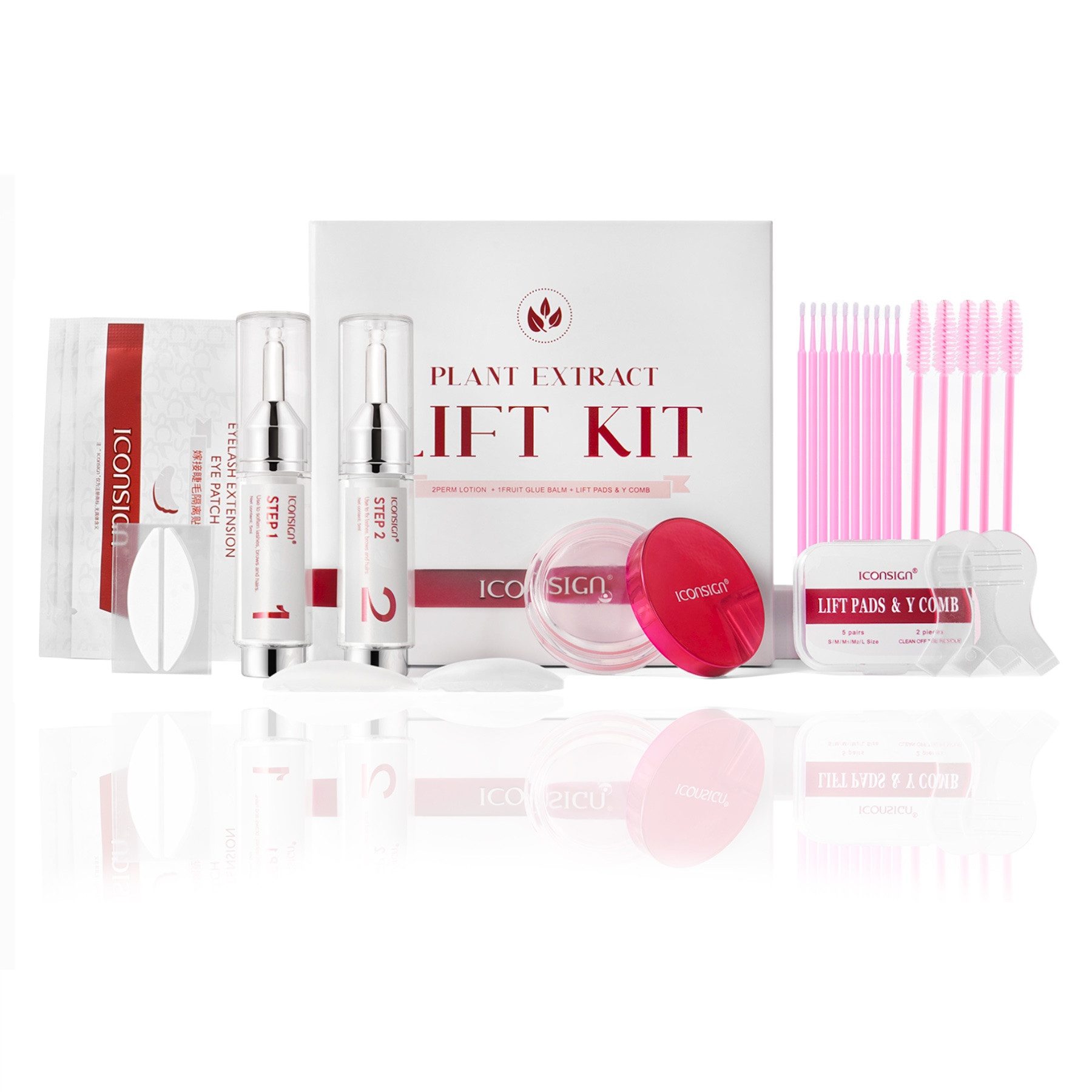 Iconsign Einzelwimpern Wimpernlifting Augenbrauenlifting Set Lash Lift Kit Pflanzenextrakt, Wimpernlifting,Augenbrauenlifting,Laminierung, Iconsign