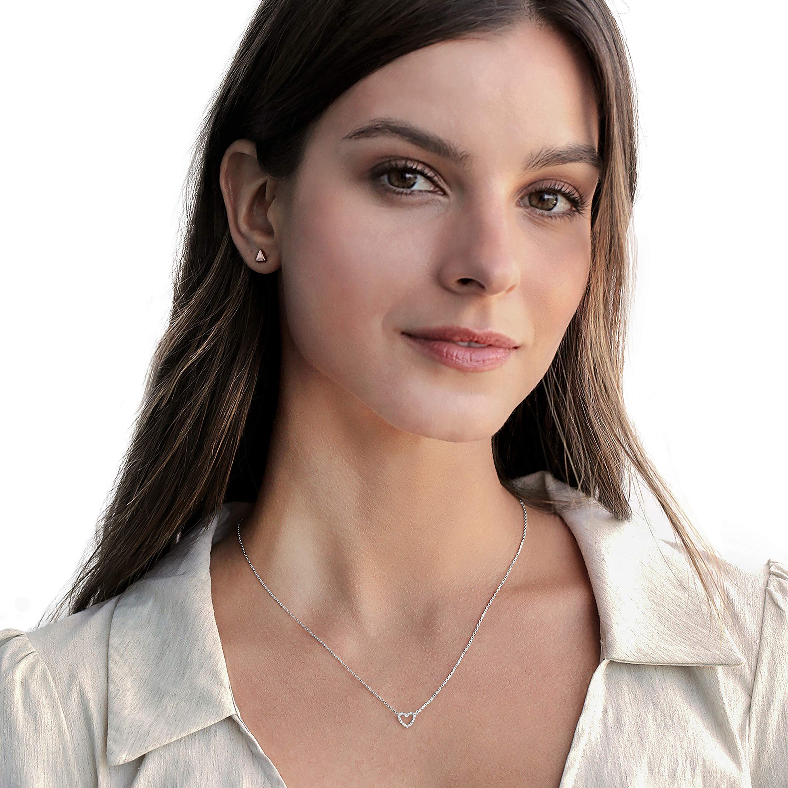 Frauen Herz-Halskette, Silber-Gold Nette Edelstahlkette zierliche Liebesanhänger-Halsketten für Haiaveng