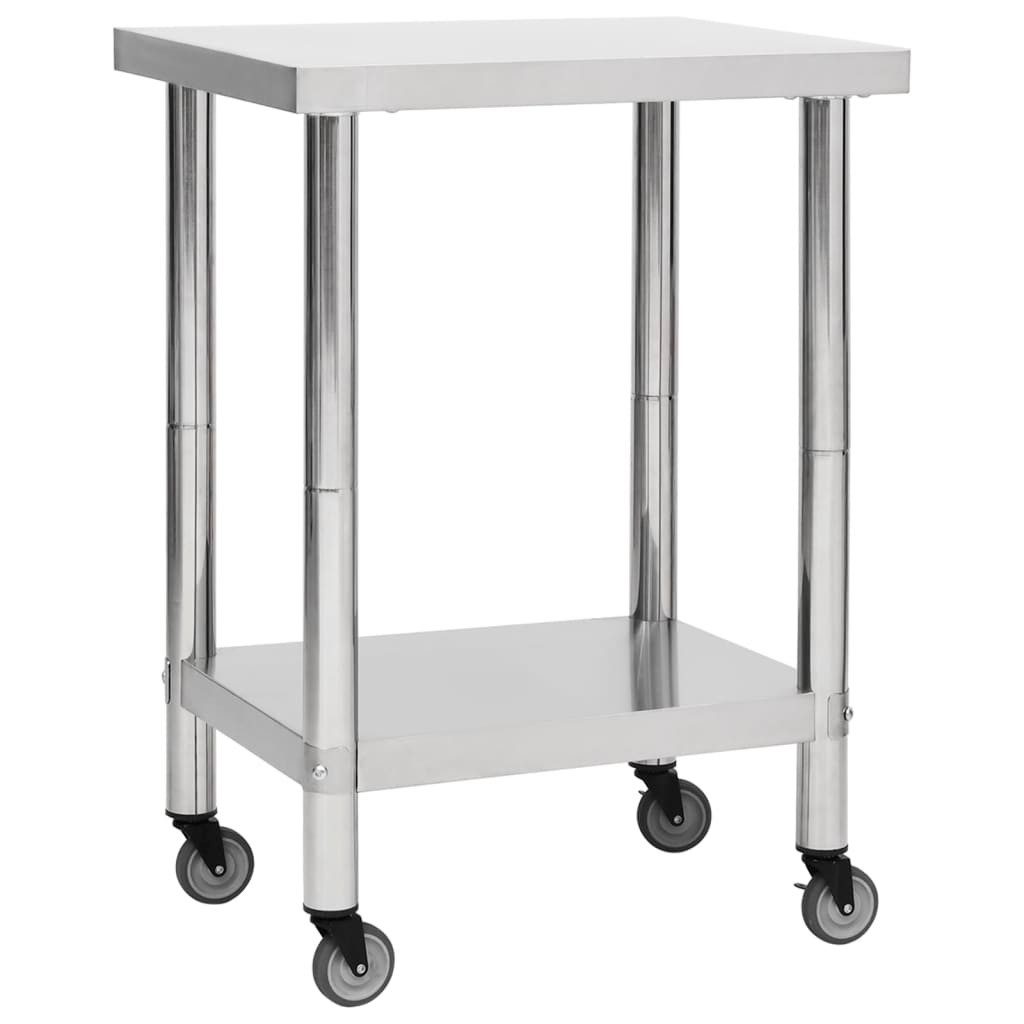 furnicato Küchentisch Gastronomie-Arbeitstisch Edelstahl 60 x 30 x 85 cm Silber (1-St)