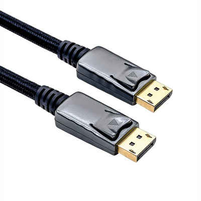ROLINE DisplayPort Kabel, DP-DP, v1.2, ST - ST Audio- & Video-Kabel, DisplayPort Männlich (Stecker), DisplayPort Männlich (Stecker) (150.0 cm), schwarz-metallic