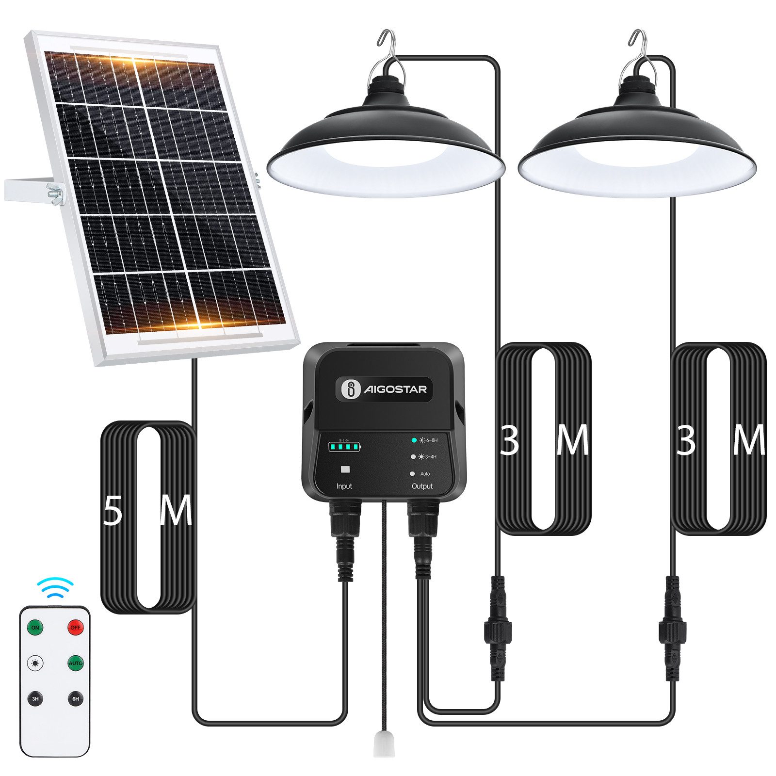 Aigostar LED Solarleuchte Solar-hängeleuchte,8 m Kabel,Solarlampen günstig online kaufen