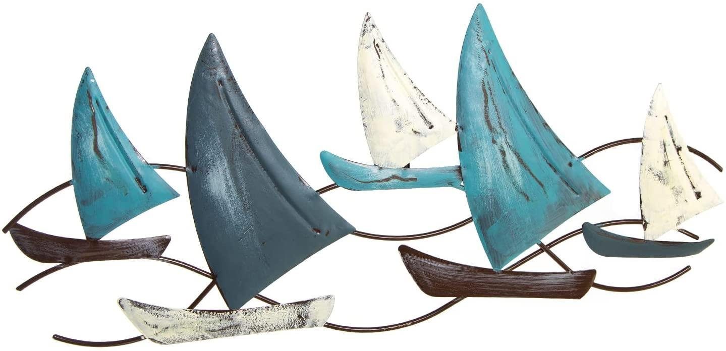 Wanddekoobjekt Wanddeko Segelschiffe aus Metall - maritim 48,5 cm
