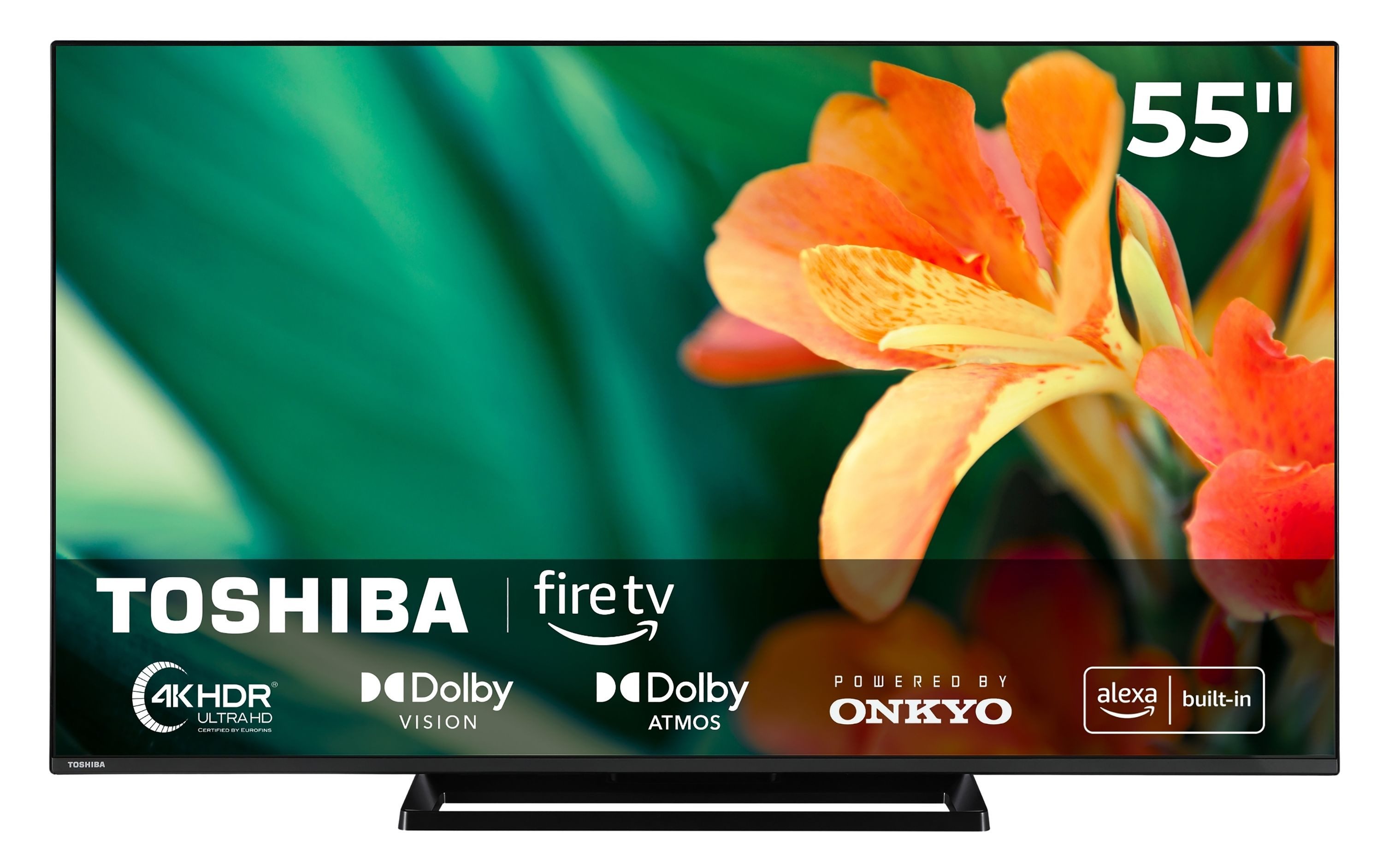 Toshiba 55UF3F63DAR LCD-LED Fernseher (139 cm/55 Zoll, 4K Ultra HD, Fire TV, HDR Dolby Vision, Triple-Tuner, Alexa Built-In, Sound by Onkyo)