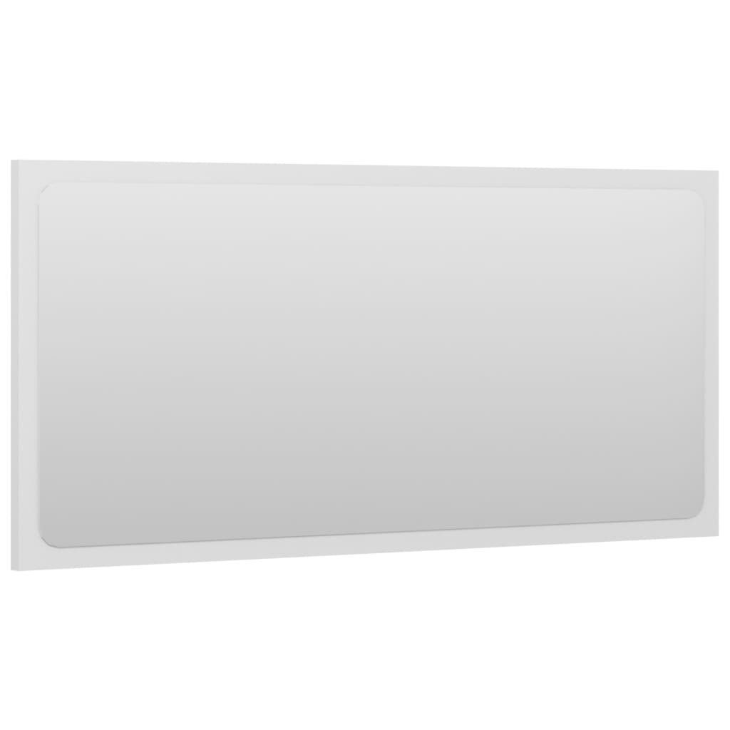 cm (1-St) Hochglanz-Weiß 80x1,5x37 Badezimmerspiegelschrank Badspiegel Holzwerkstoff vidaXL