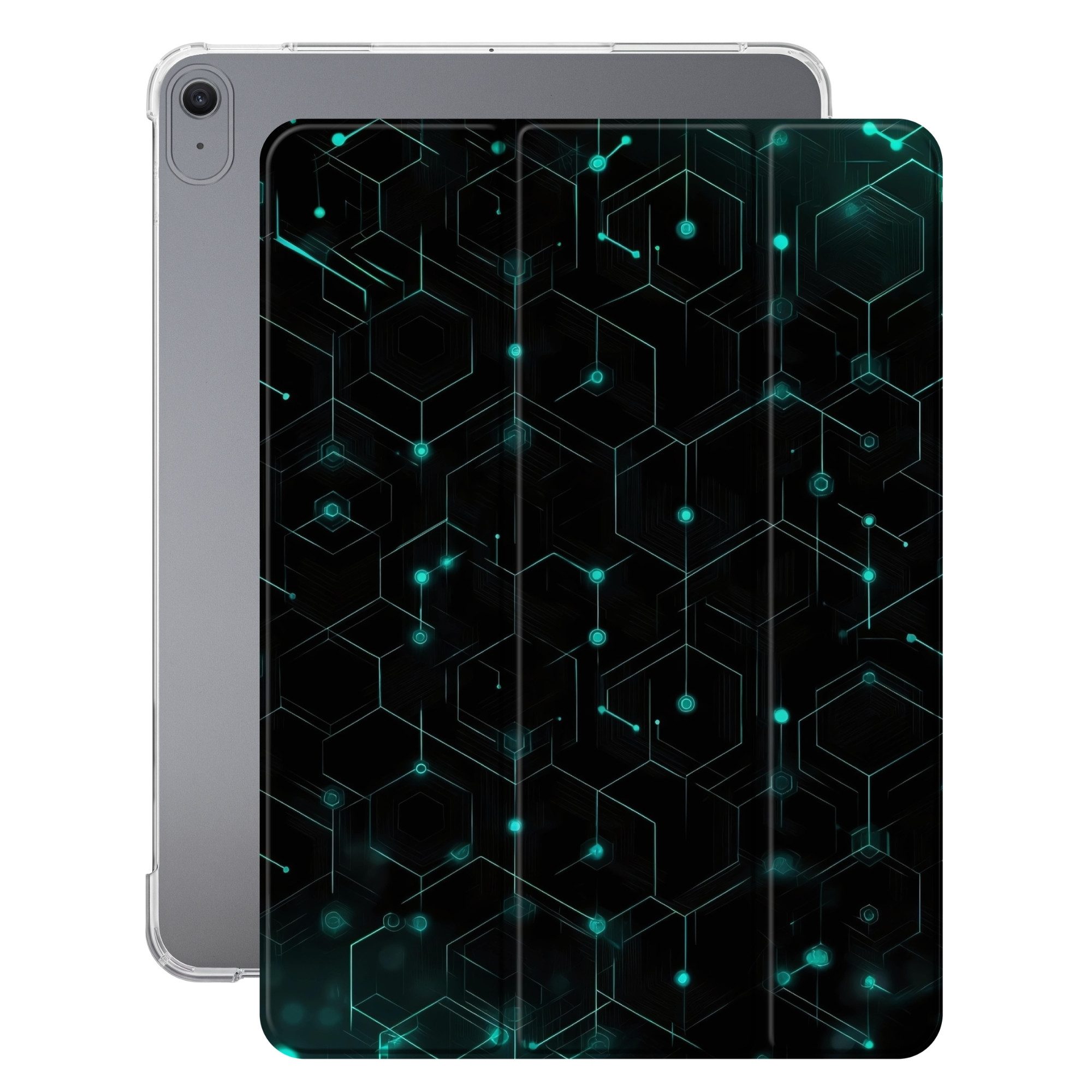 OnlyWow Tablet-Hülle Apple iPad 2025 3-2, Flip Cover, Auto-Sleep/Wake-Funktion, Dünn, mit Muster