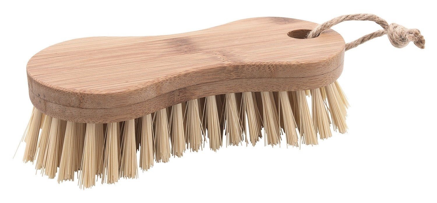 Reinigungsbürste FINALE, 6 x 17 cm, Braun, Bambus, Nylonborsten, mit Kordel zum Aufhängen