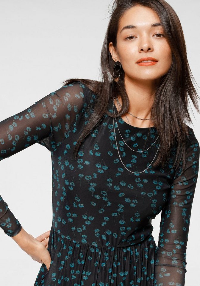 AJC Volantkleid mit transparenten Effekten in schwarz