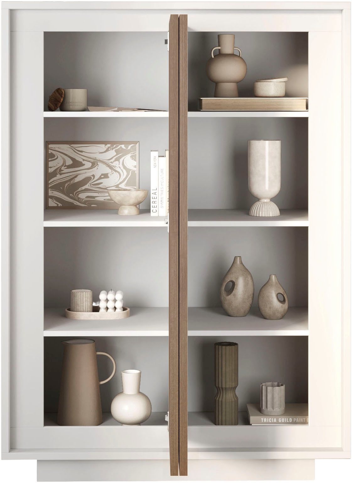 Home affaire Highboard Sky, B/H 106/171 cm, Stauraumschrank/Hochkommode, 2 Türen, Softclosing, Korpus & Front 22 mm stark, Rahmen-Optik