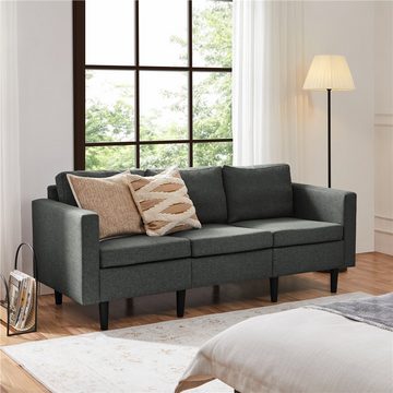 Yaheetech Schlafsofa, 3-Sitzer-Sofa Couch Polstersofa für 3 Personen, max.340 KG belastbar