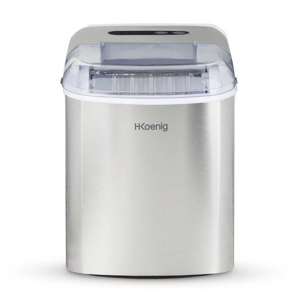 H.Koenig Eiswürfelmaschine Eiswürfelbereiter Eiswürfel-Maker KB14, LED-Display und Bedienfeld, Tropfwanne, Eisschaufel, Eiswürfelschale