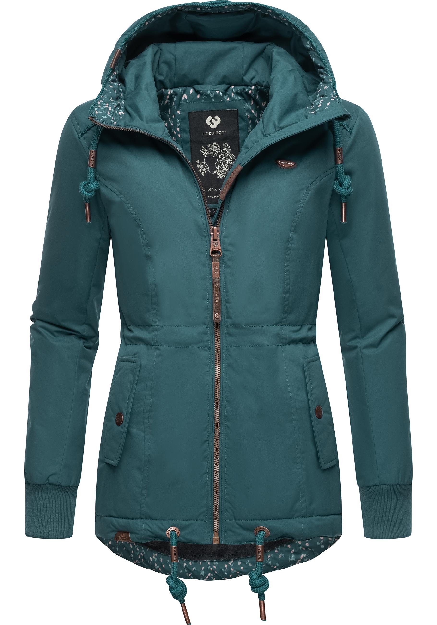 Winter Ragwear stylische Kapuze graugrün Outdoorjacke Winterjacke mit YM-Danka