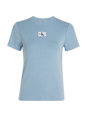 Calvin Klein Jeans T-Shirt LABEL WASHED RIB SLIM TEE mit Logopatch