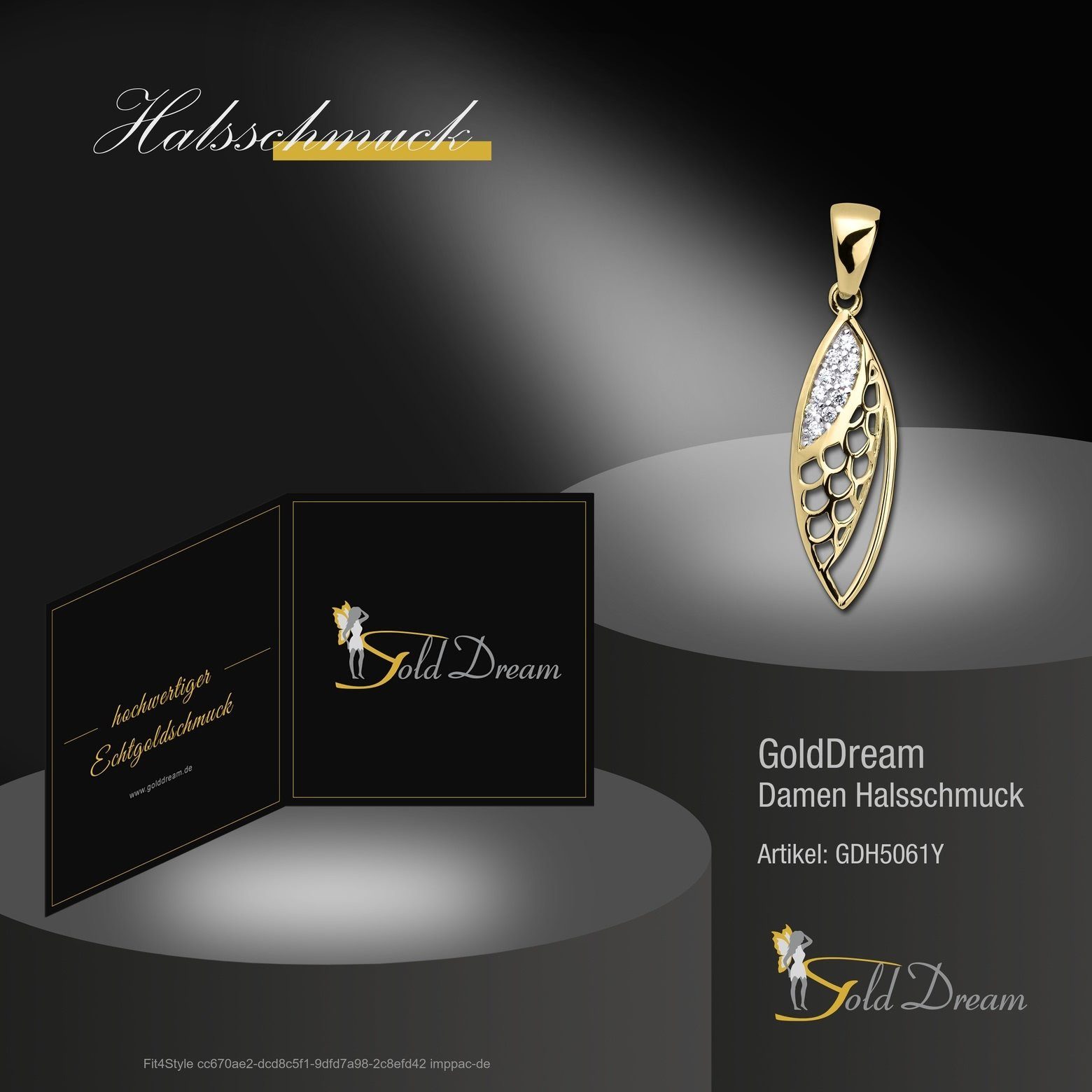 Gelbgold GoldDream GoldDream Damen Eleganceanhänger 333 8 Kettenanhänger - Karat, Kettenanhänger, Elegance gold, weiß