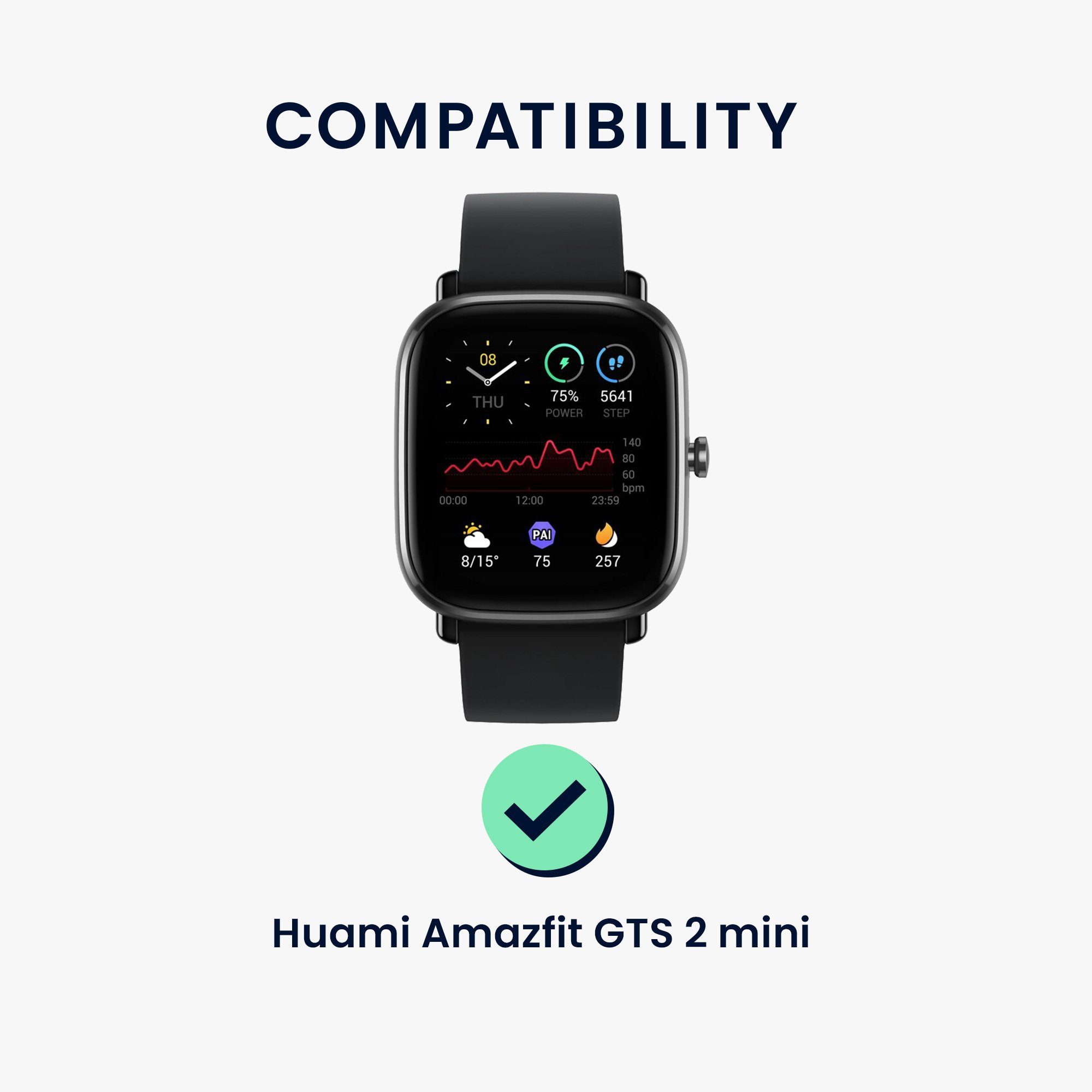 kwmobile Displayschutzfolie 2x Displayschutzfolie für Huami Amazfit GTS 2 Mini, 2 Stück, Schutzfolie für Fitness Tracker - robuster Displayschutz - transparent