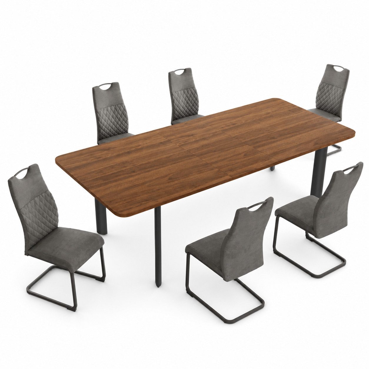 Jiexi Essgruppe Essgruppe Tisch Ausziehbar 160-200cm Esstisch Mit 6-8 Stühlen Set