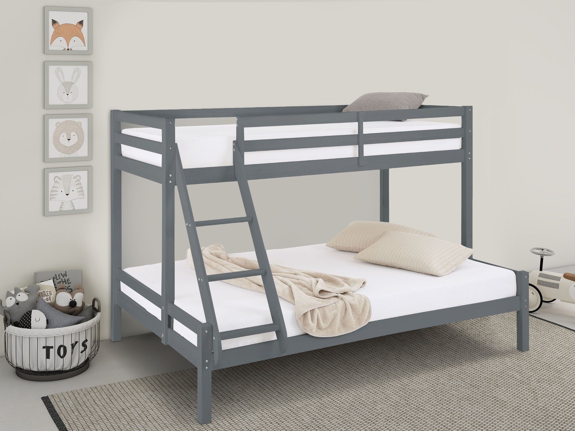 Lüttenhütt Kinderbett Alpi, Stockbett, Etagenbett, untere Liegefläche 140cm günstig online kaufen