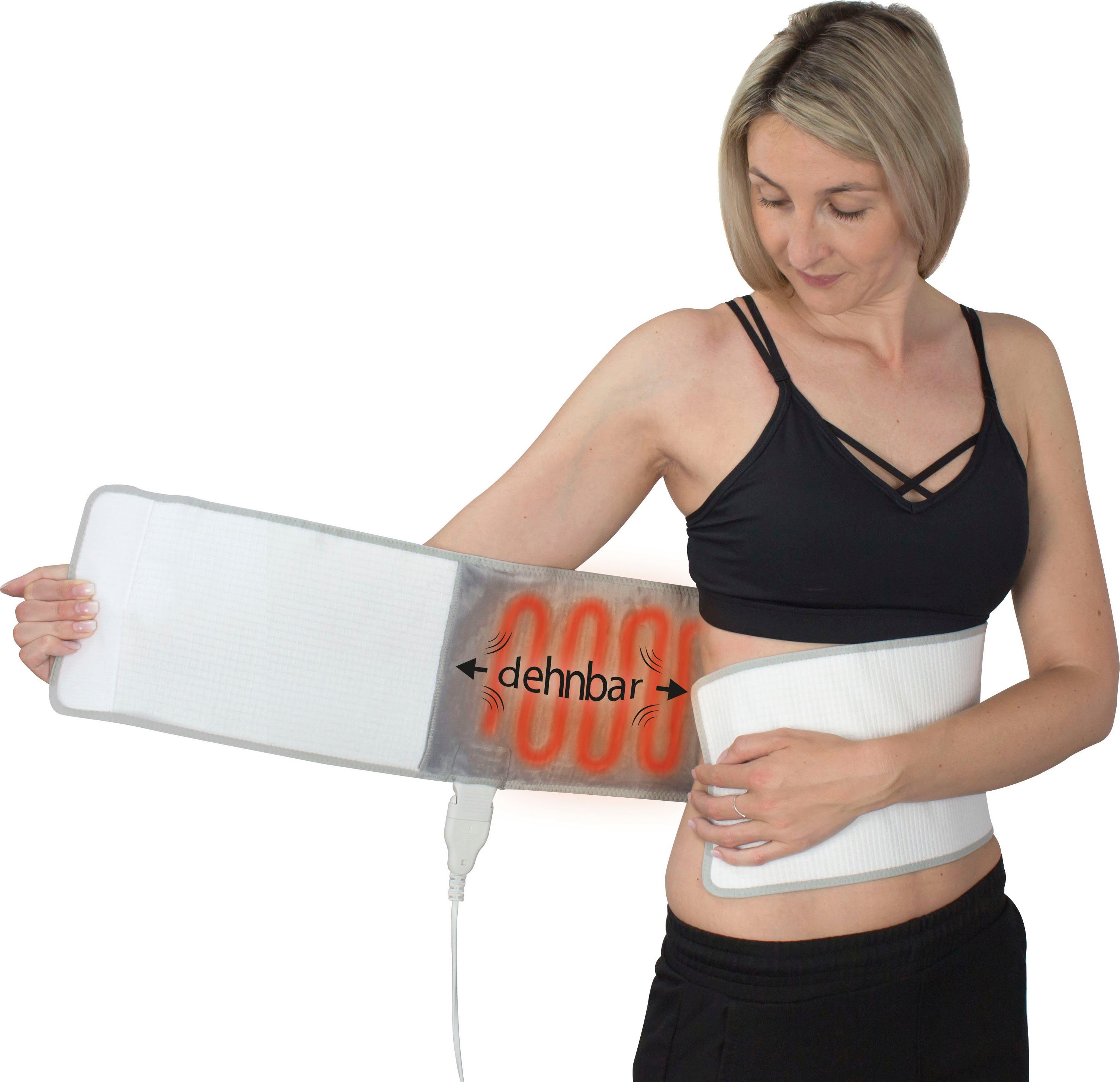Hydas Bauch- und Rückenstützgürtel mit integriertem Heizkissen, Lindert akute Rückenschmerzen, unterstützt durch therapeutische Wärme