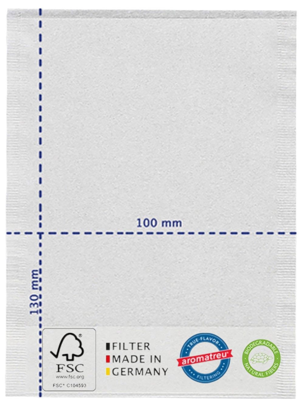 finum Teesieb 100 - FINUM - Papierteefilter Teefilter Tee Papier-Filter 100 Filter M, Aromatreu® Papier (Chlorfrei gebleicht), (100-St), Einweg, biologisch abbaubar, Deutsche Herstellung, versandkostenfrei