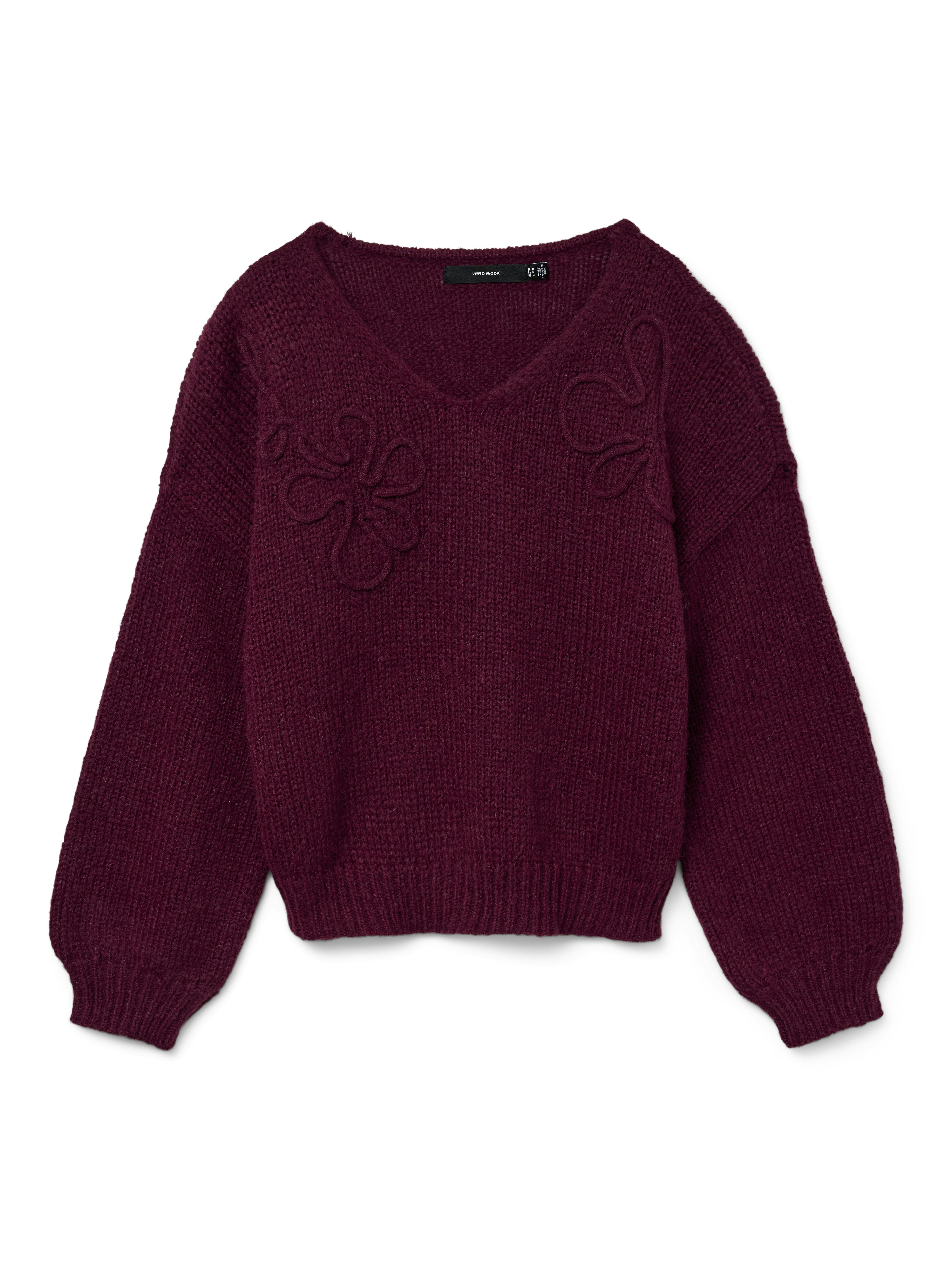 V-Ausschnitt-Pullover VMLOLLIPOP LS V-NECK PULLOVER BOO