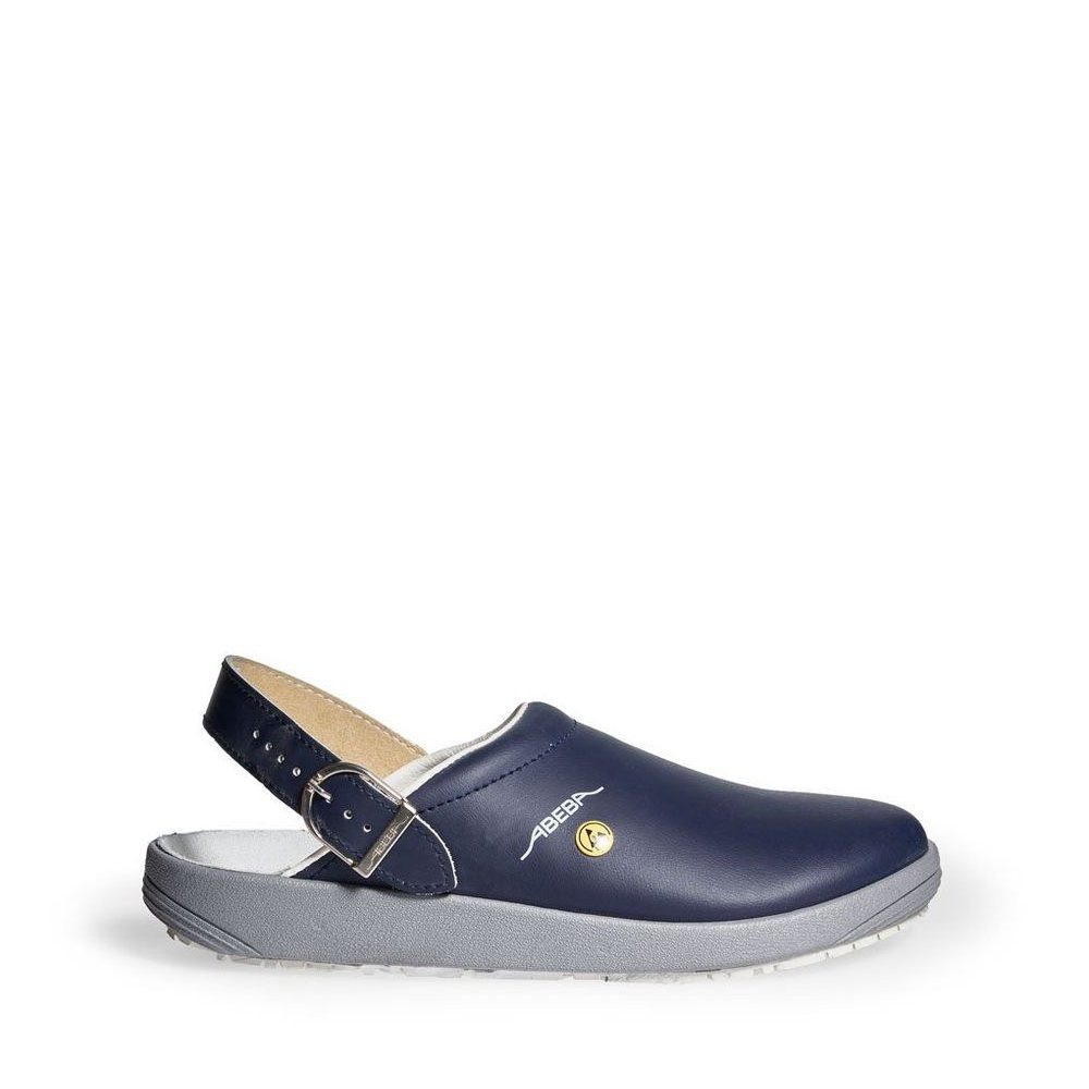 Abeba Berufs-Clog – Leder Esd Rubber-Sohle Src Rutschhemmung Berufsschuh