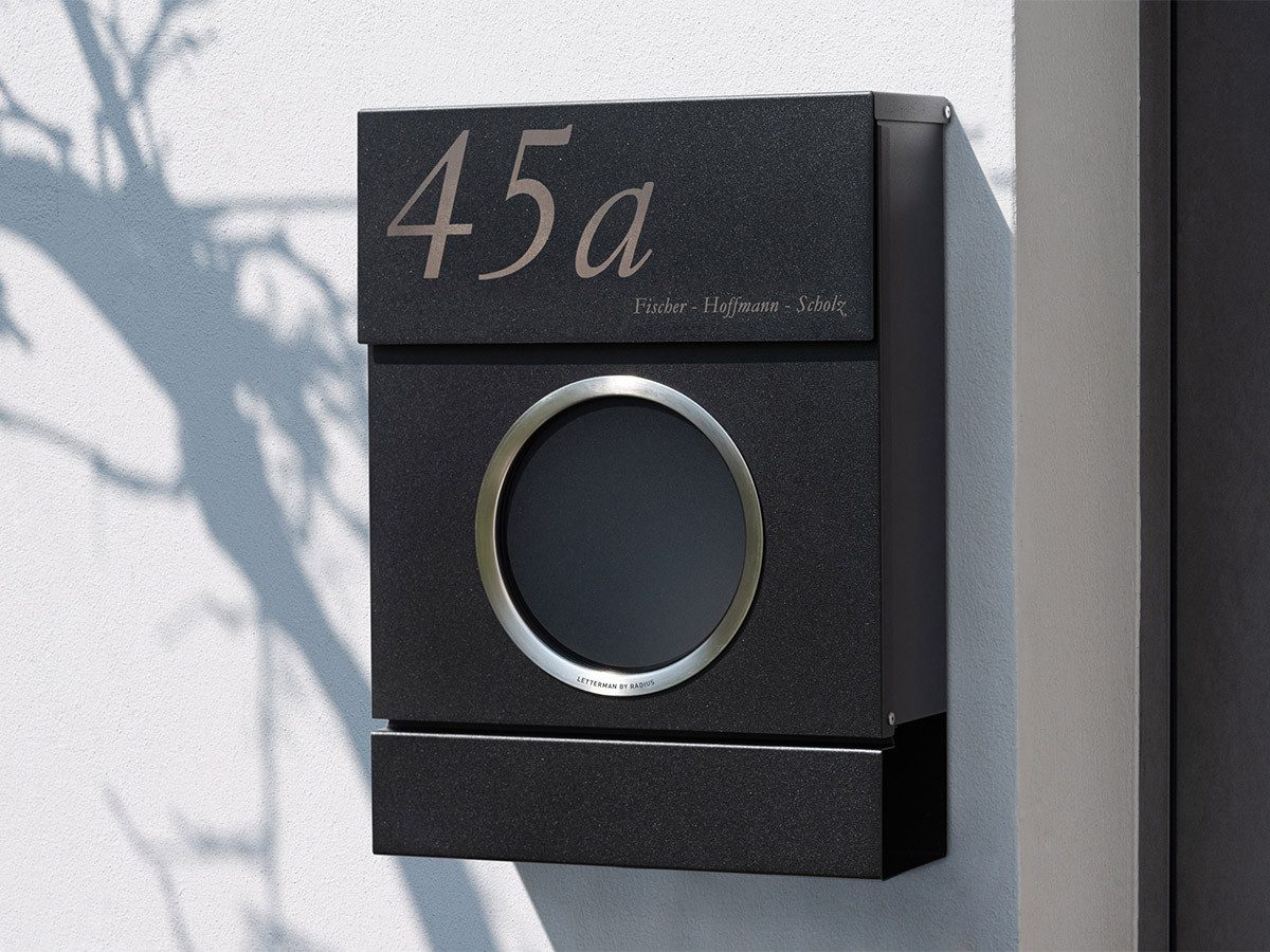 Radius Wandbriefkasten Briefkasten Letterman MB inkl. LED-Licht, inkl. akkubetriebener LED-Innenbeleuchtung
