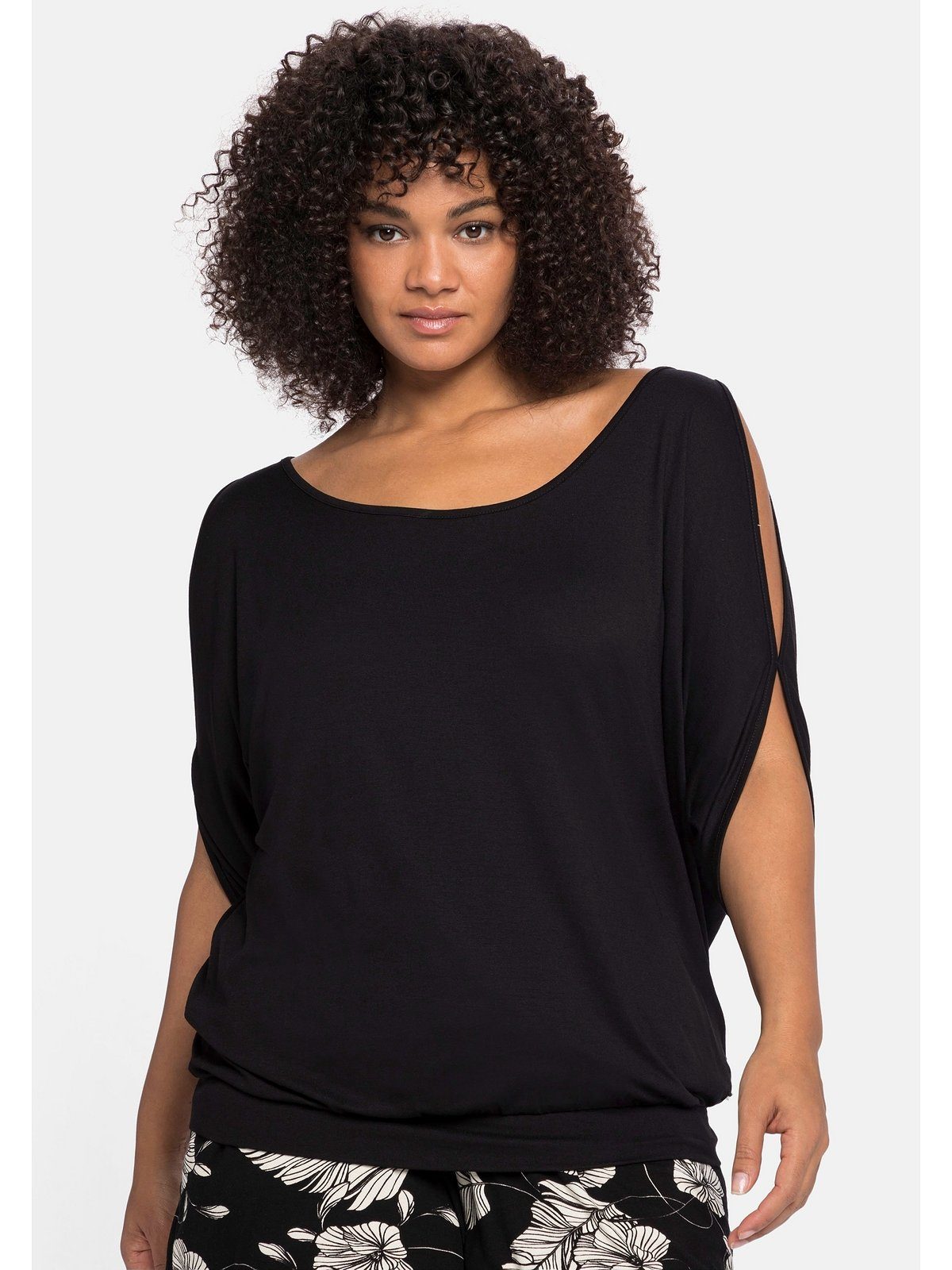 Sheego T-Shirt Große Größen mit geschlitzten günstig online kaufen