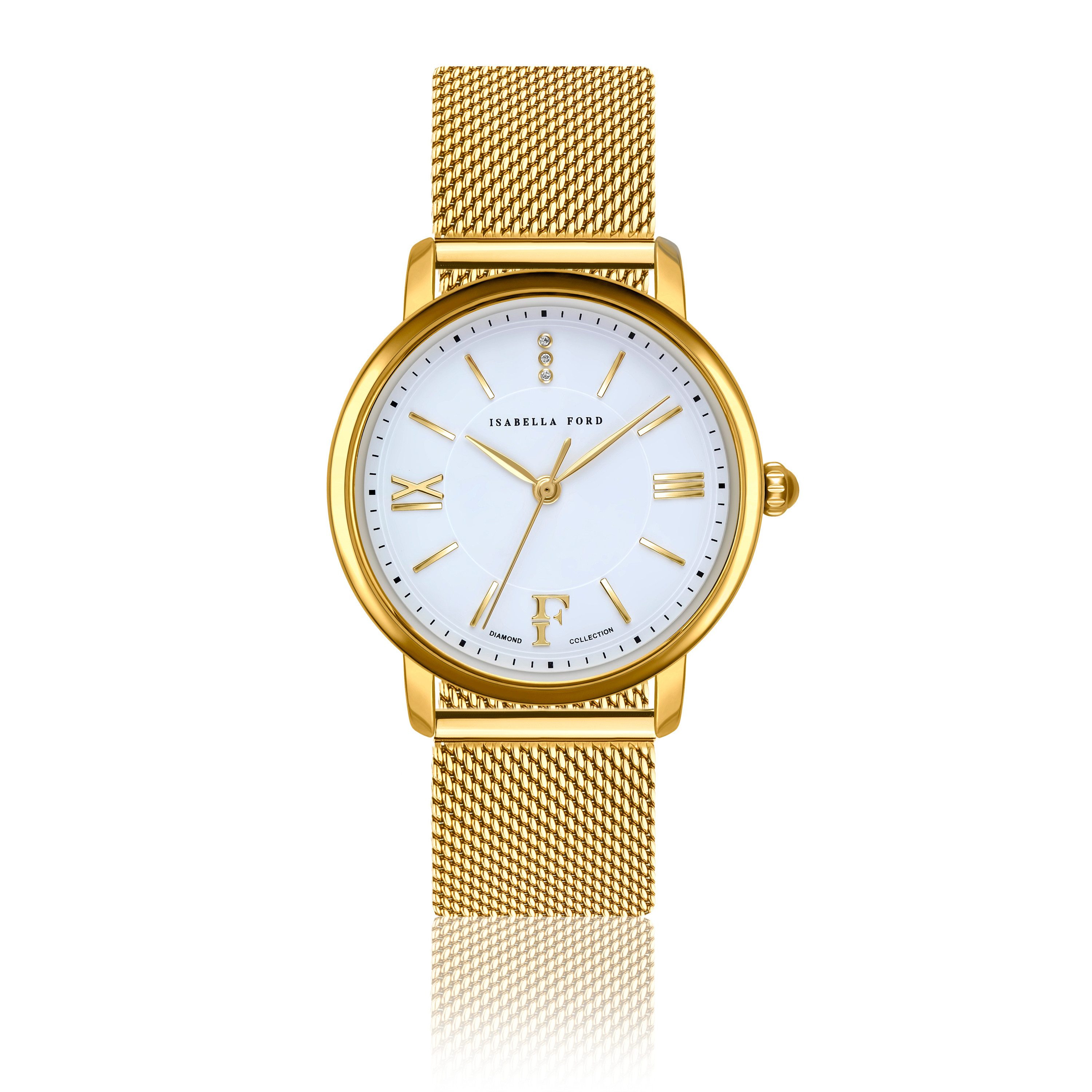 ISABELLA FORD Quarzuhr FA5-B038G Selene Gold Mesh