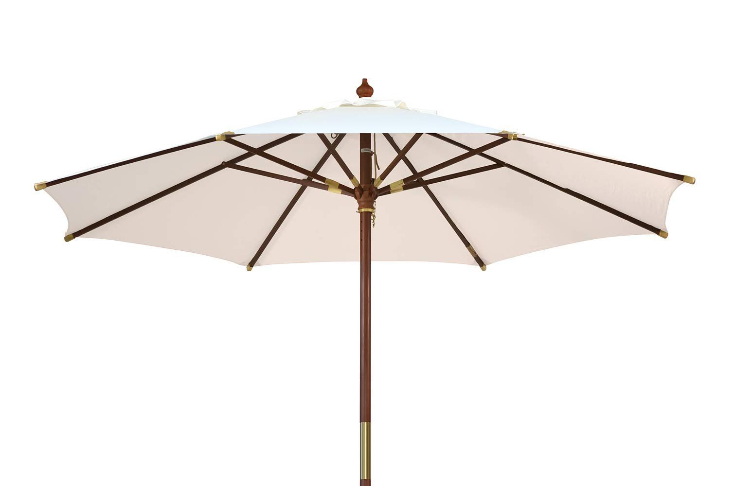 Kai Wiechmann Sonnenschirm Runder Balkonschirm 350 cm als hochwertiger Schattenspender, Gartenschirm aus Holz mit Windauslass & UPF 50+