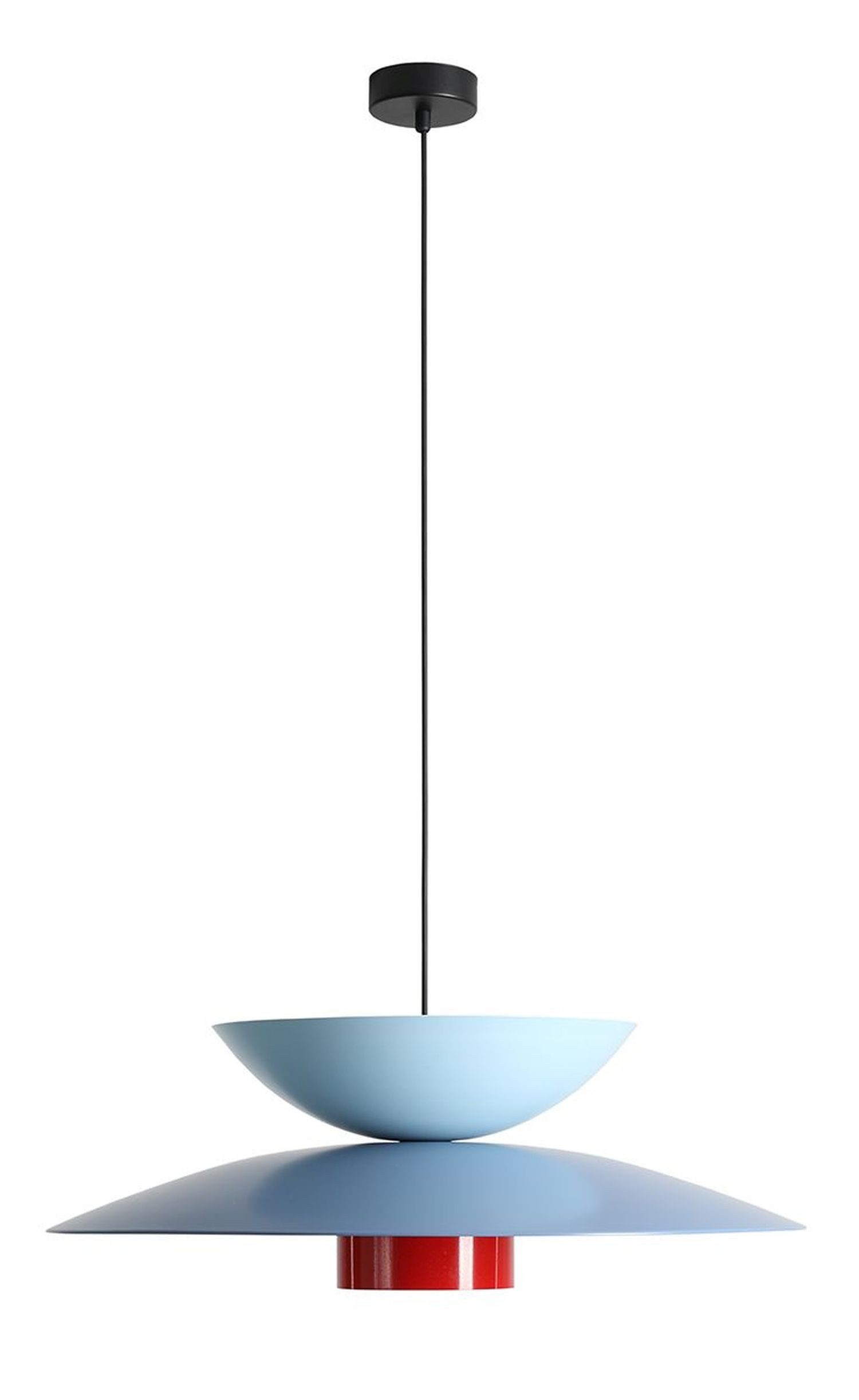 Licht-Erlebnisse Pendelleuchte KISO, ohne Leuchtmittel, Metall E27 Ø 65 cm H: max. 230 cm Blau Rot rund Modern